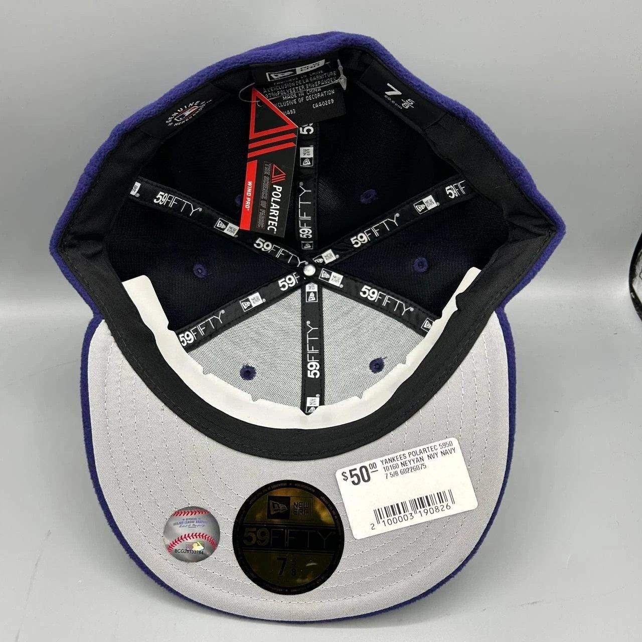 New Era New York Yankees Hat Men 7 5/8 Blue Gray Fitted Cap New Size ONE SIZE - 2 Thumbnail