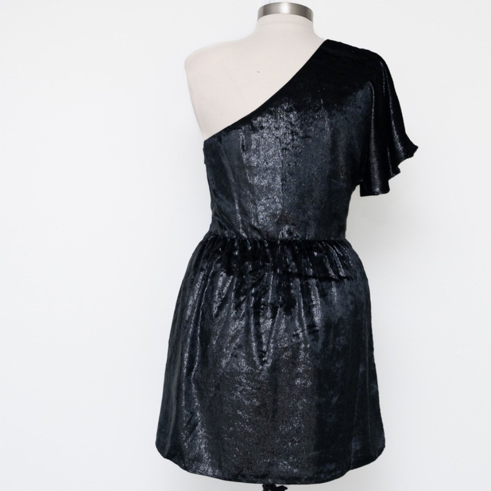 7 For All Mankind 7 For All Mankind. New! One Shoulder Velour Dress. Size L / US 10 / IT 46 - 6 Thumbnail