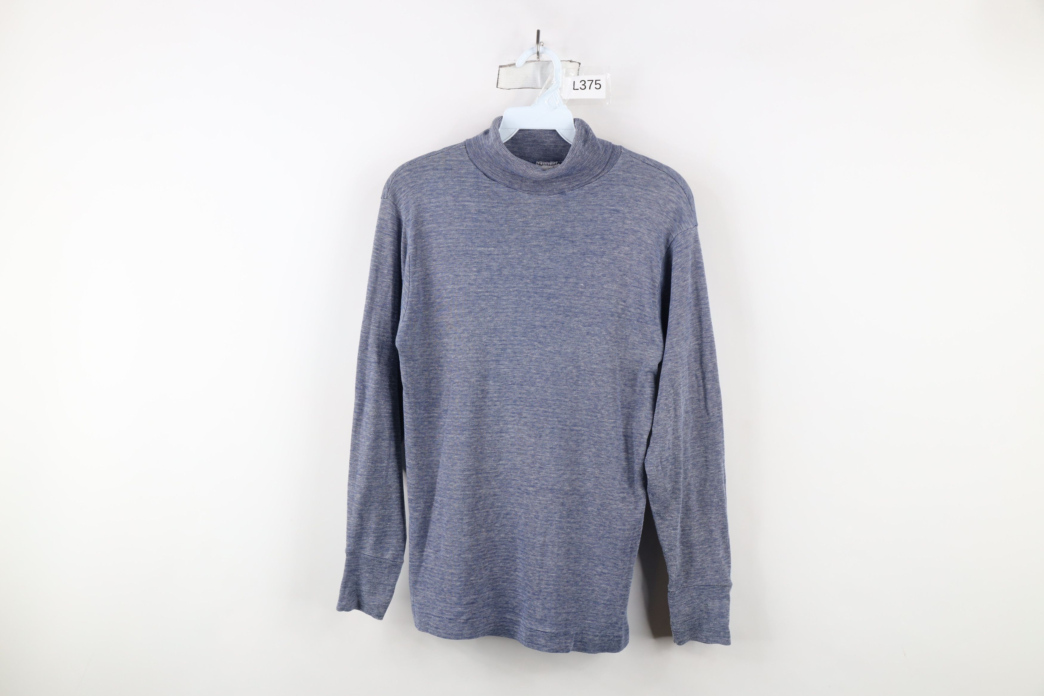 Vintage Vintage 70s Streetwear Blank Turtleneck T-Shirt Blue Size US S / EU 44-46 / 1 - 1 Thumbnail