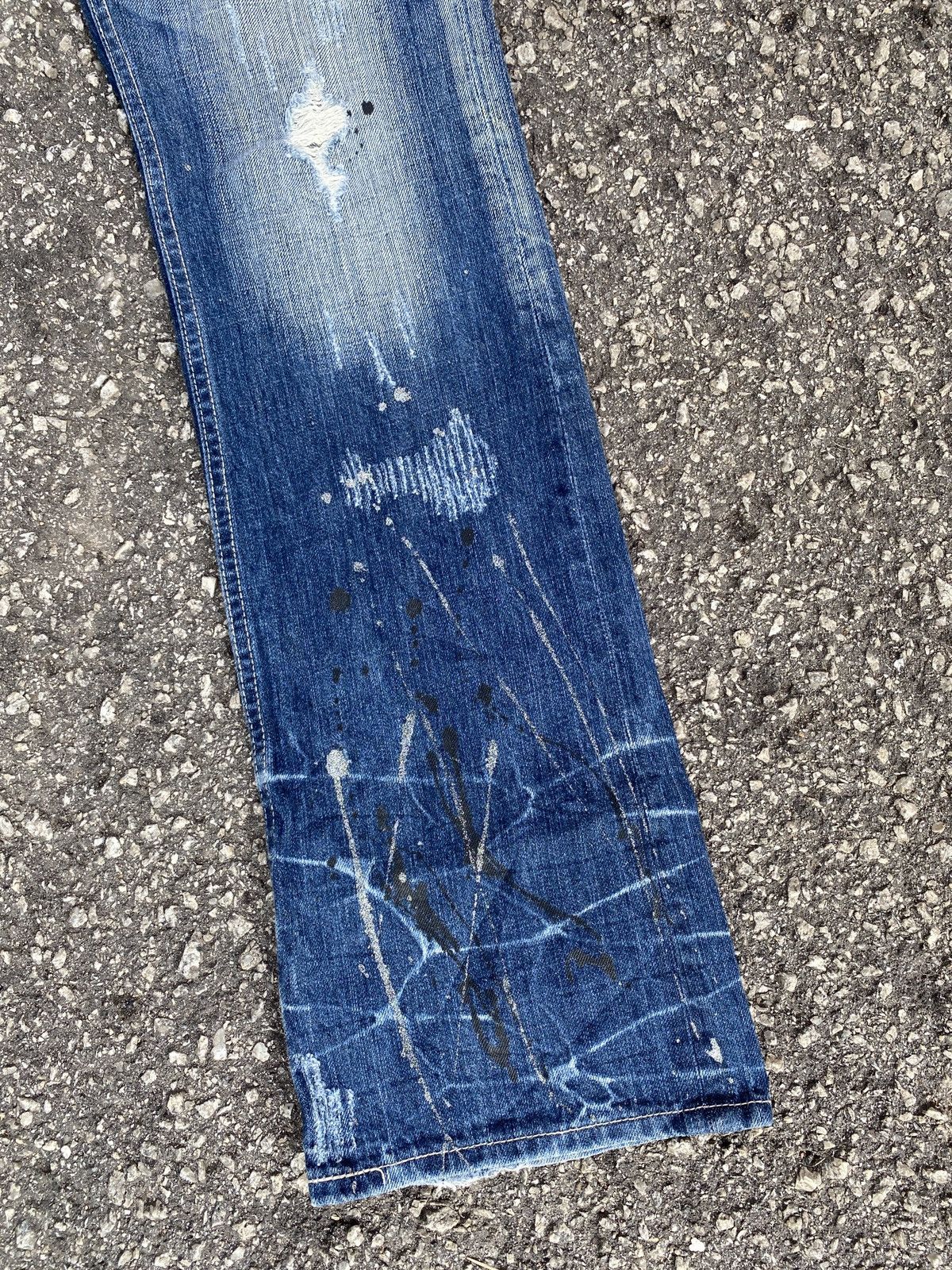 If Six Was Nine × Tornado Mart Unbranded Distressed Splatter Flare Denim Size US 33 - 5 Thumbnail