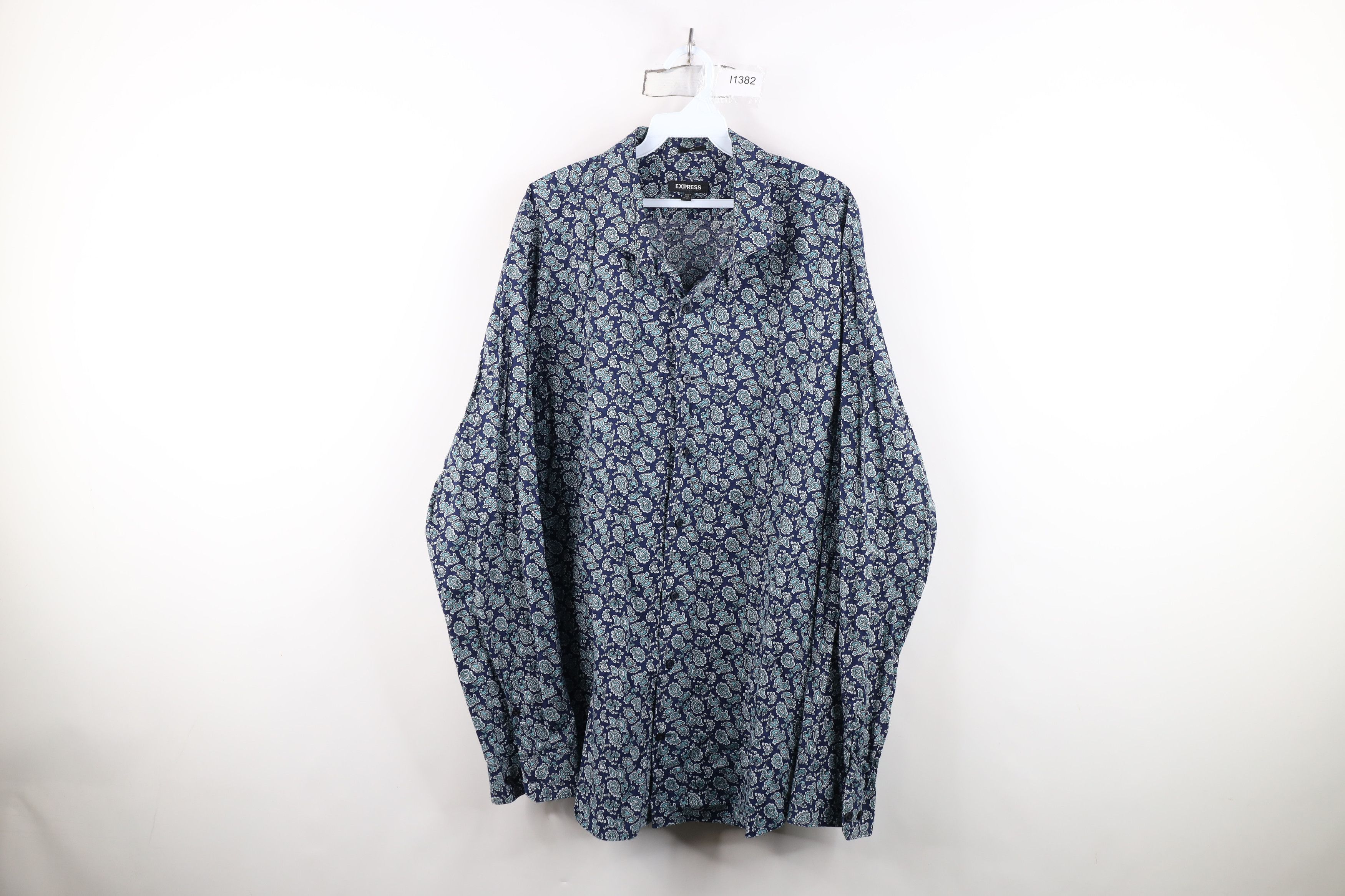 Express Express Fit Paisley Tapestry Collared Button Shirt Cotton Size US XXL / EU 58 / 5 - 1 Thumbnail