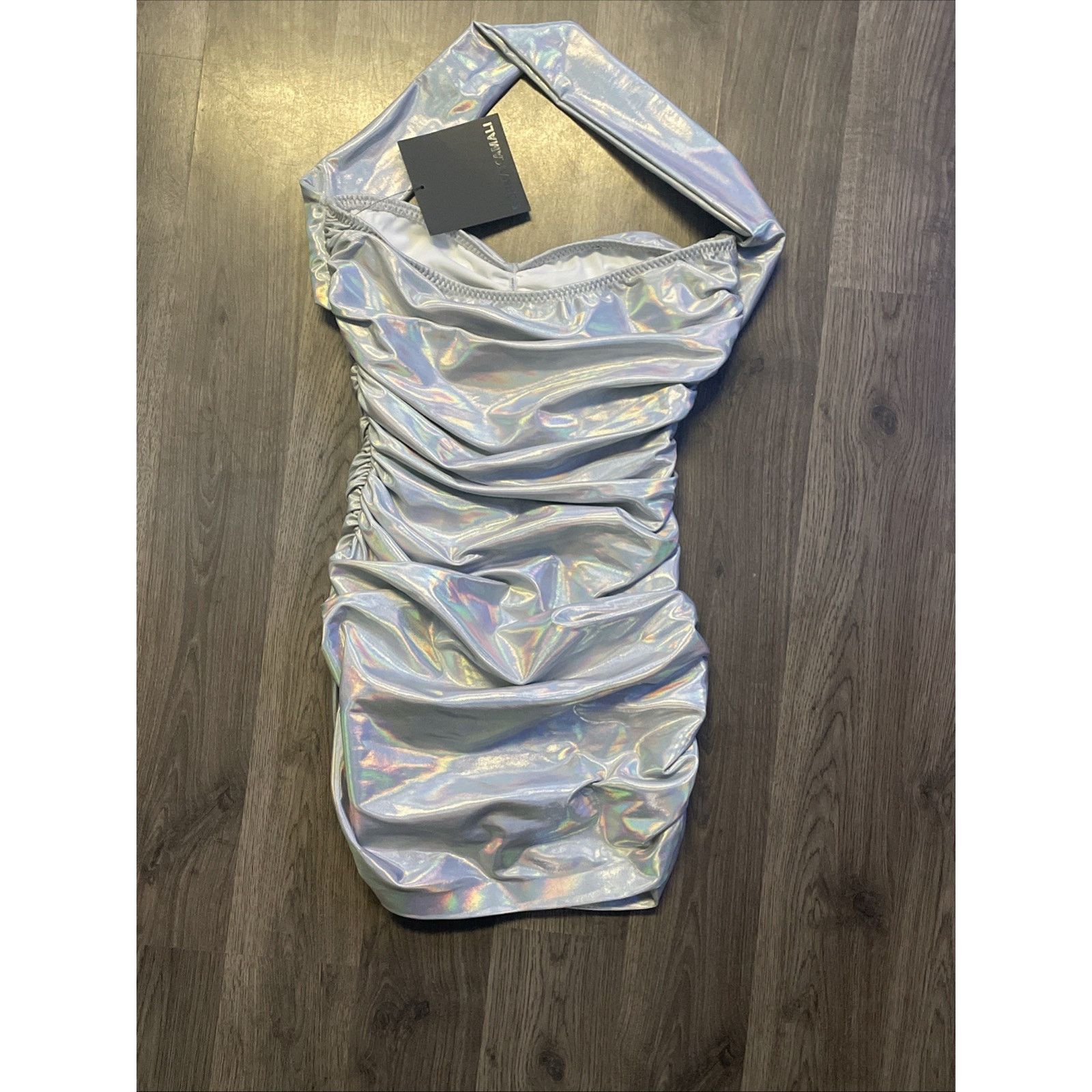 Norma Kamali Norma Kamali Bill Mio Swimsuit XS NWT Silver Iridescent Size ONE SIZE - 5 Thumbnail