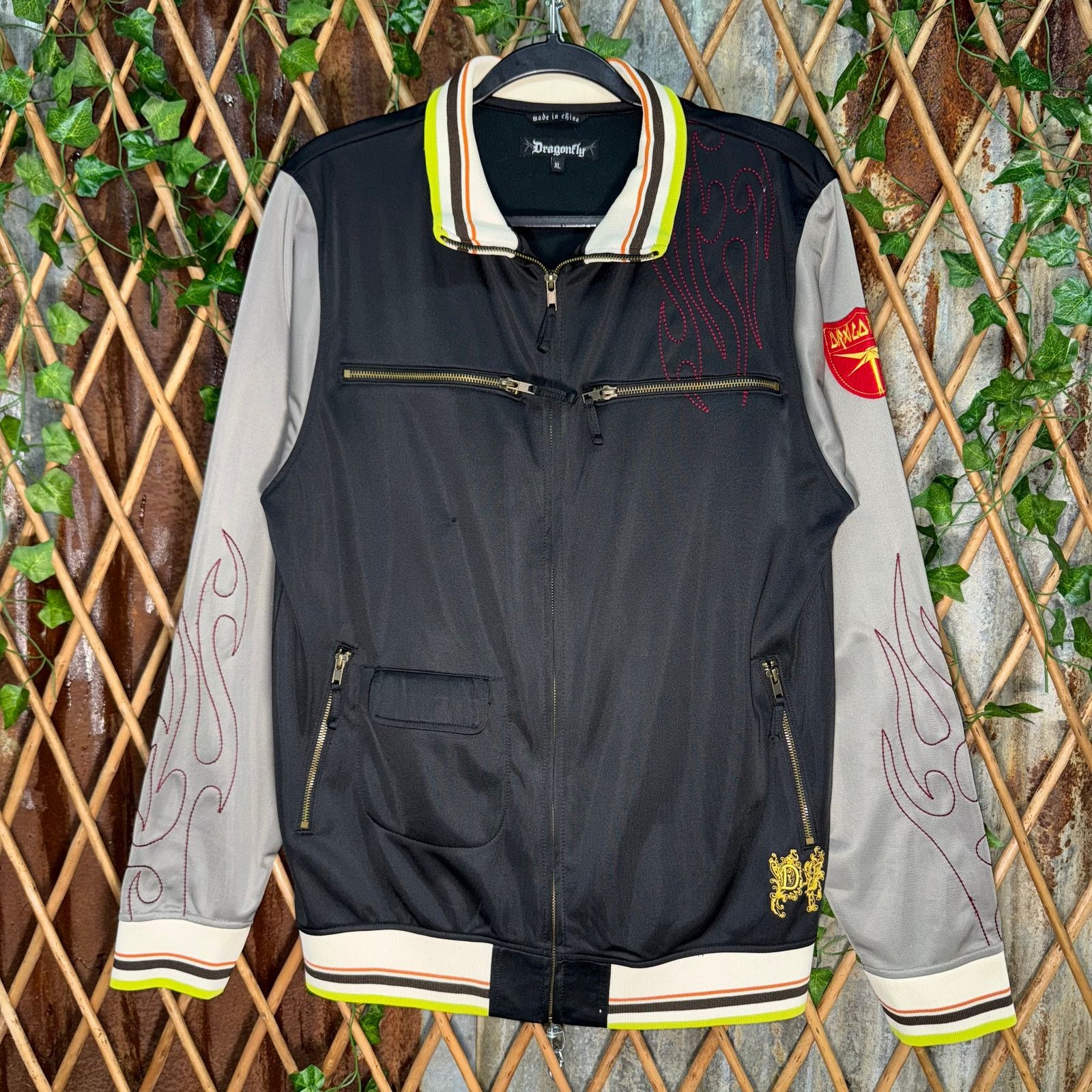 Dragonfly Vintage Y2K dragonfly grunge 00s flame zip up track jacket Size US XL / EU 56 / 4 - 2 Thumbnail