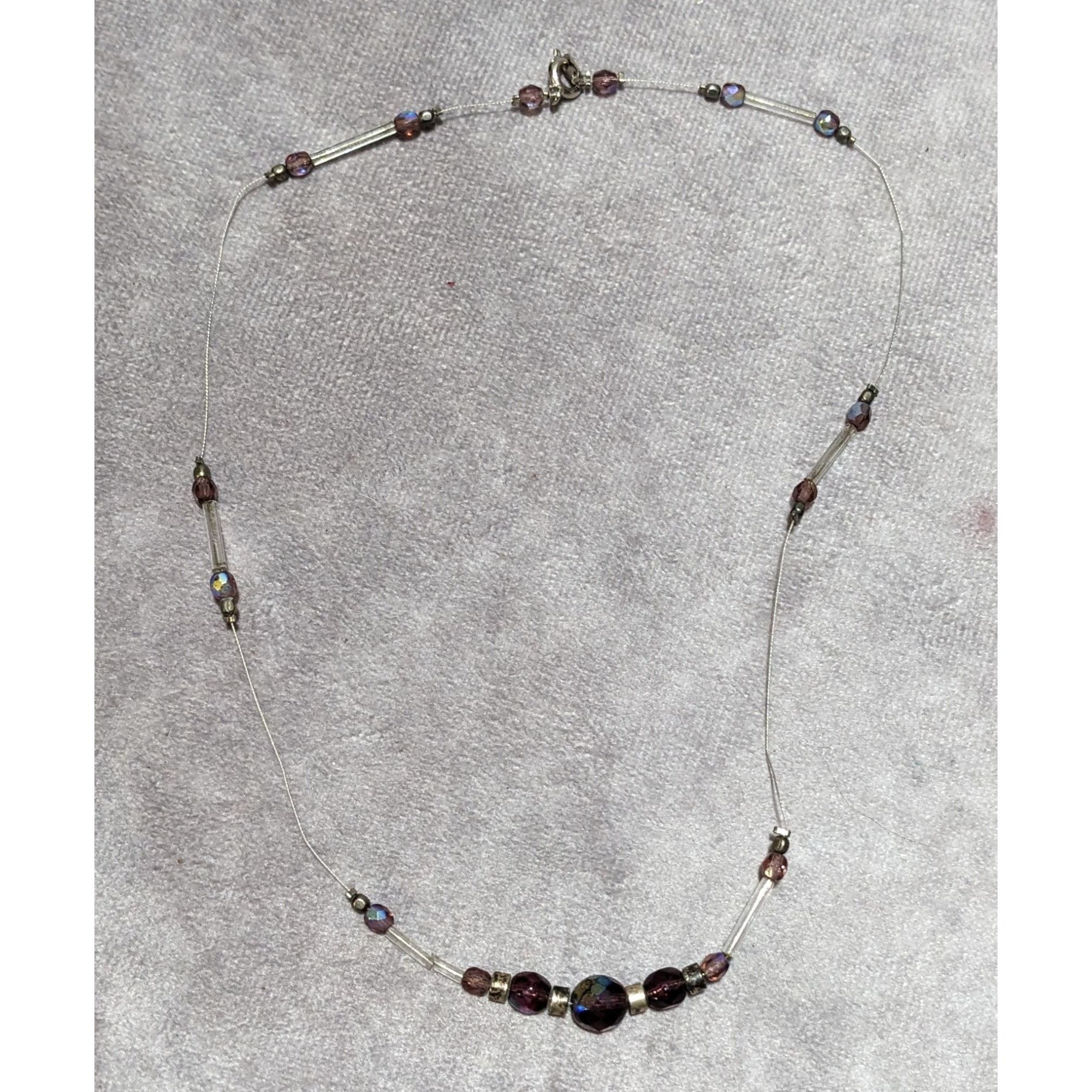 Other Handmade Purple Floating Beaded Station Necklace Size ONE SIZE - 8 Thumbnail