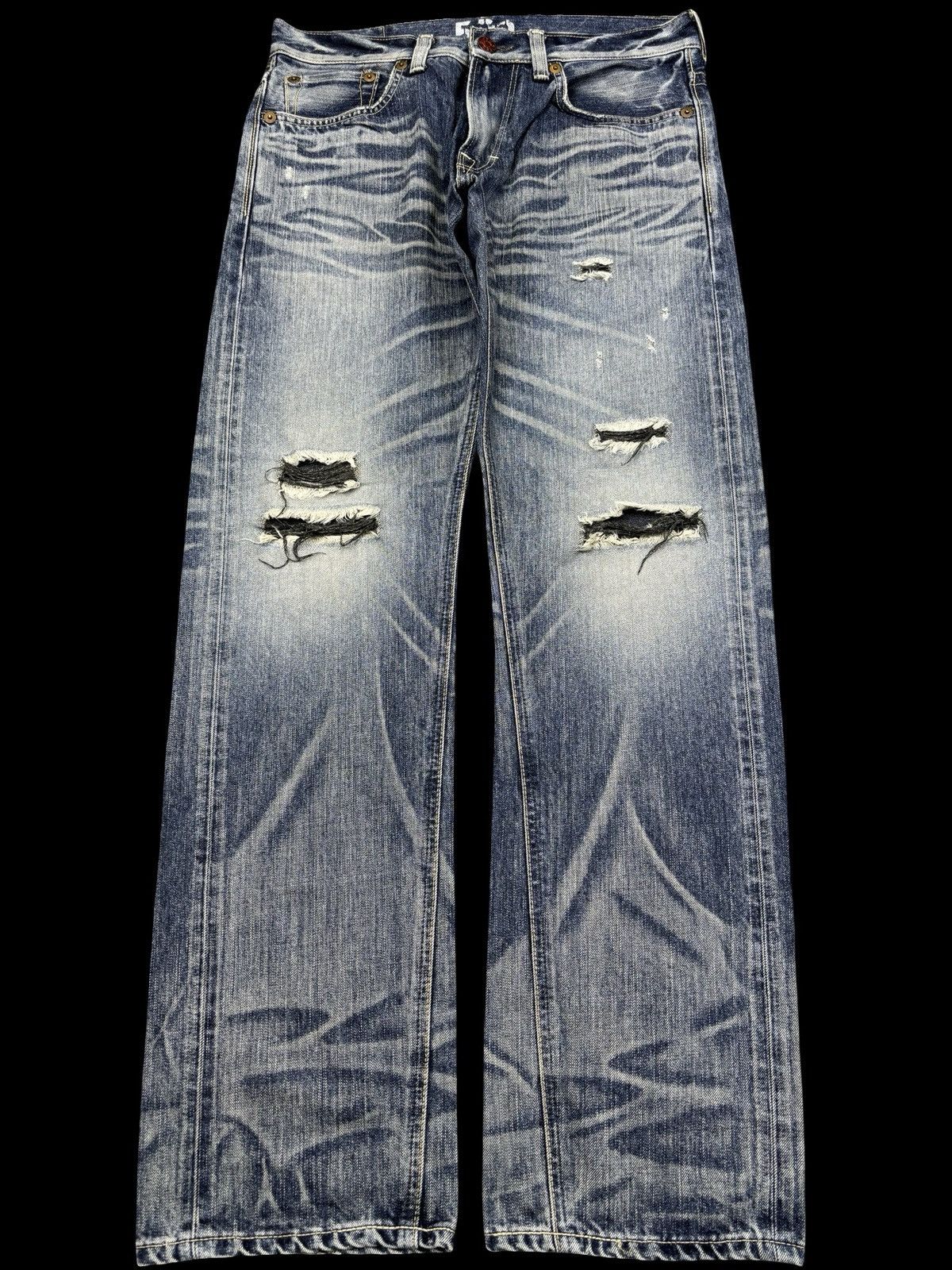 Edwin 💥Full Character X Distressed💥Edwin Distressed Denim F846 Size US 34 / EU 50 - 1 Thumbnail