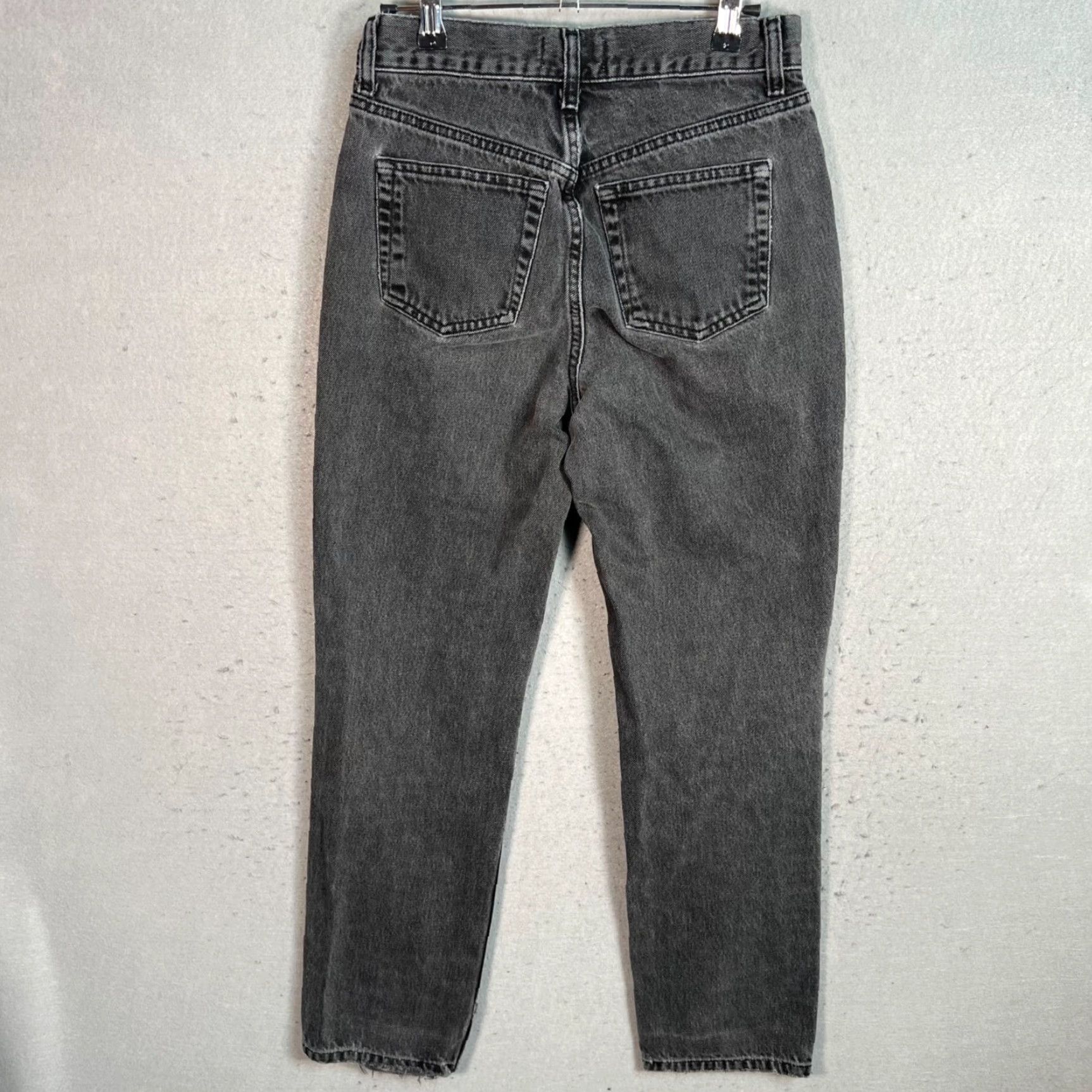 Zara Zara Womens High-Waisted Grey Denim Jeans Size 2 Straight Leg Jeans Regular 5-Pocket Design Cotton Denim Slim Rise High Vintage No N/A Size 26" / US 2 / IT 38 - 2 Thumbnail