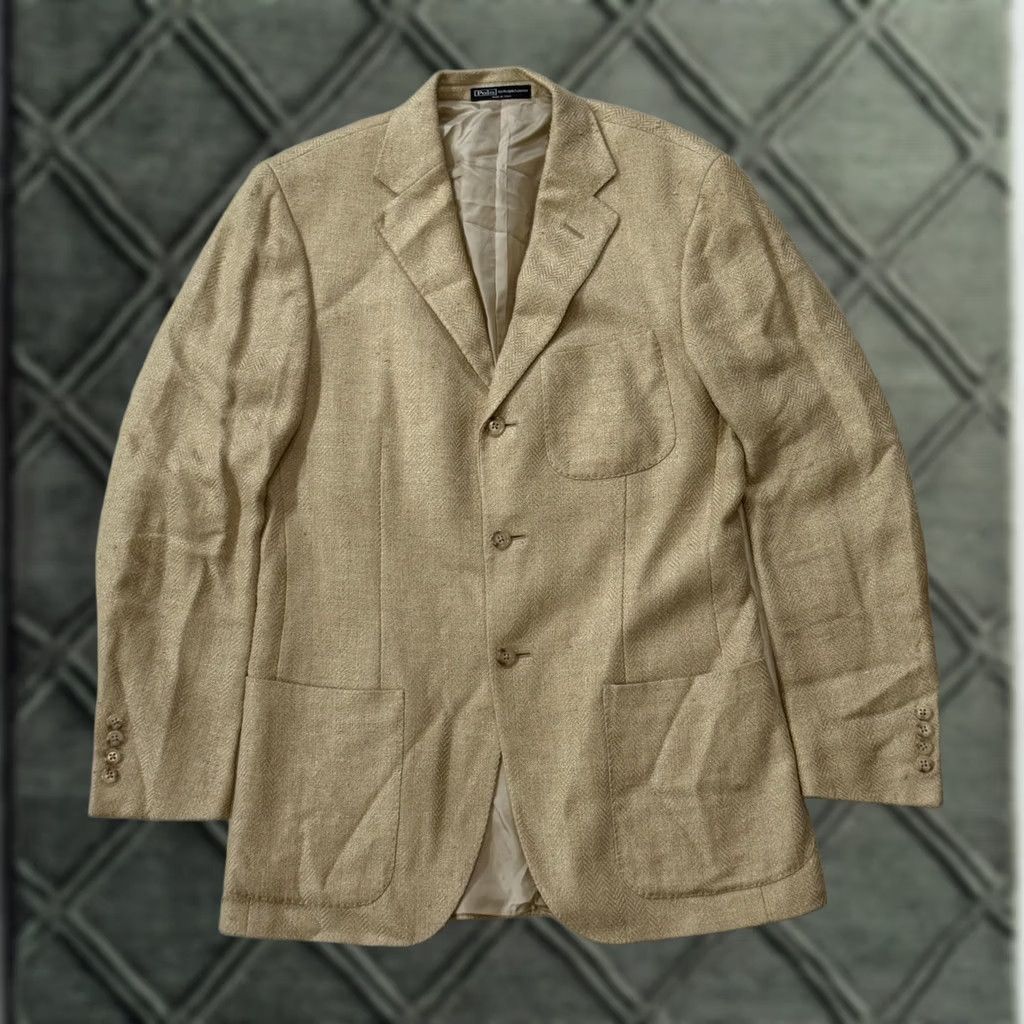 Ralph Lauren VINTAGE Ralph Lauren Tweed Blazer Men 38R Silk Lining 2 Piece Notch Lapel Double-Vented Brown Italy 90s Size US M / EU 48-50 / 2 - 1 Thumbnail