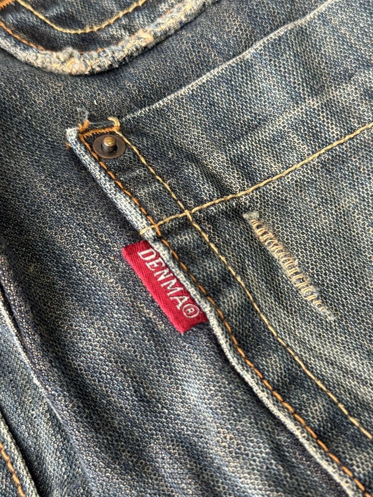 Japanese Brand Denma DF-7 Devil Flared Distressed Denim / GOA Style Size US 29 - 11 Thumbnail