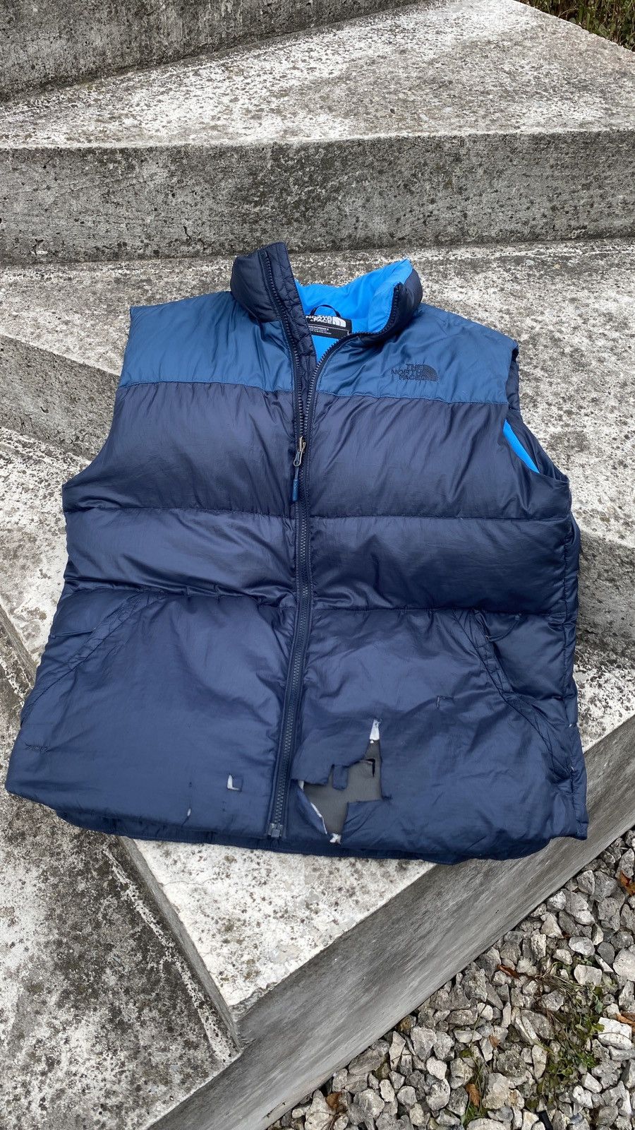 The North Face × Vintage Vintage The North Face Retro Nuptse Puffer Vest Distressed Size US L / EU 52-54 / 3 - 11 Thumbnail