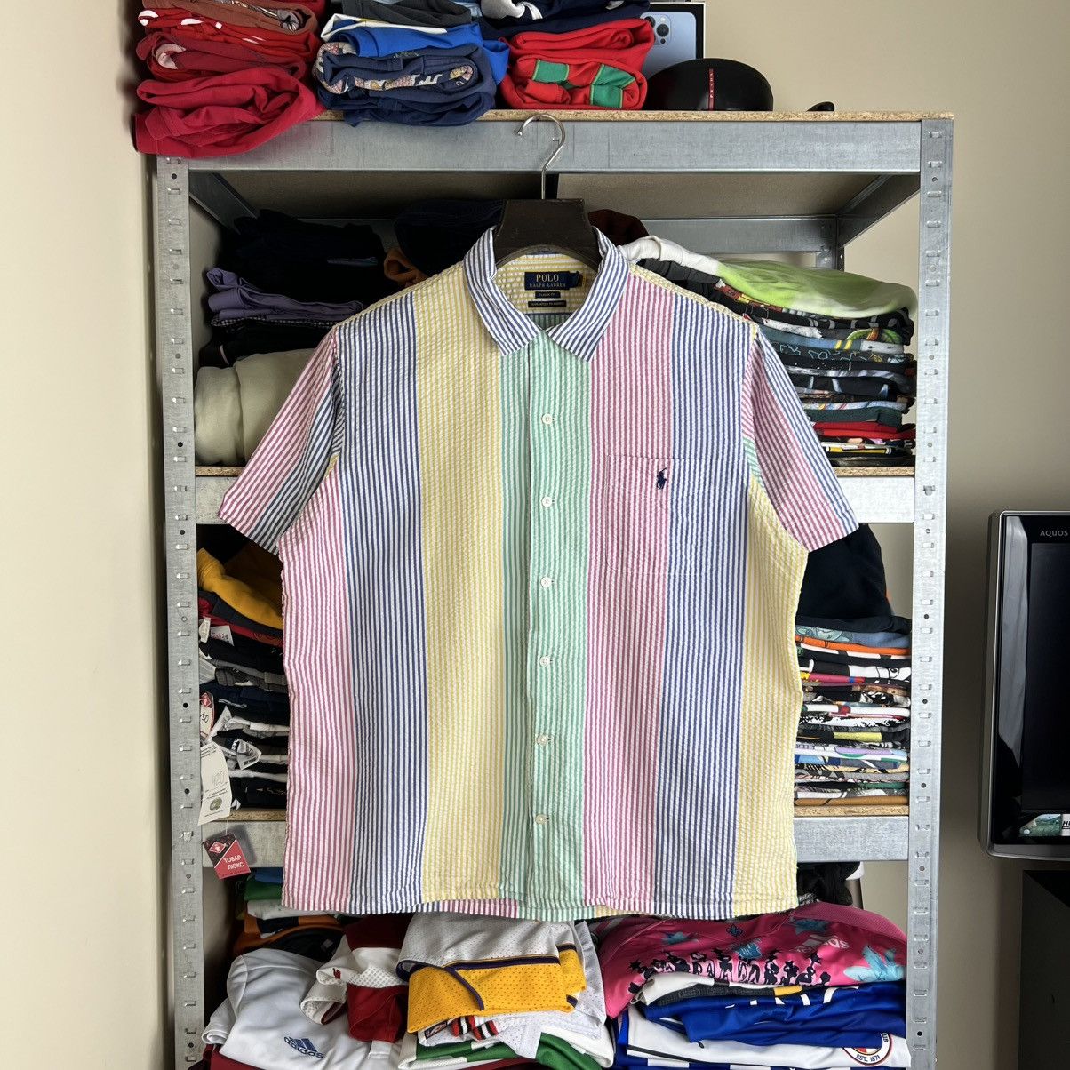 Other Rare! Polo Ralph Lauren Striped Waffle Button Up Old Money Size US XL / EU 56 / 4 - 1 Thumbnail