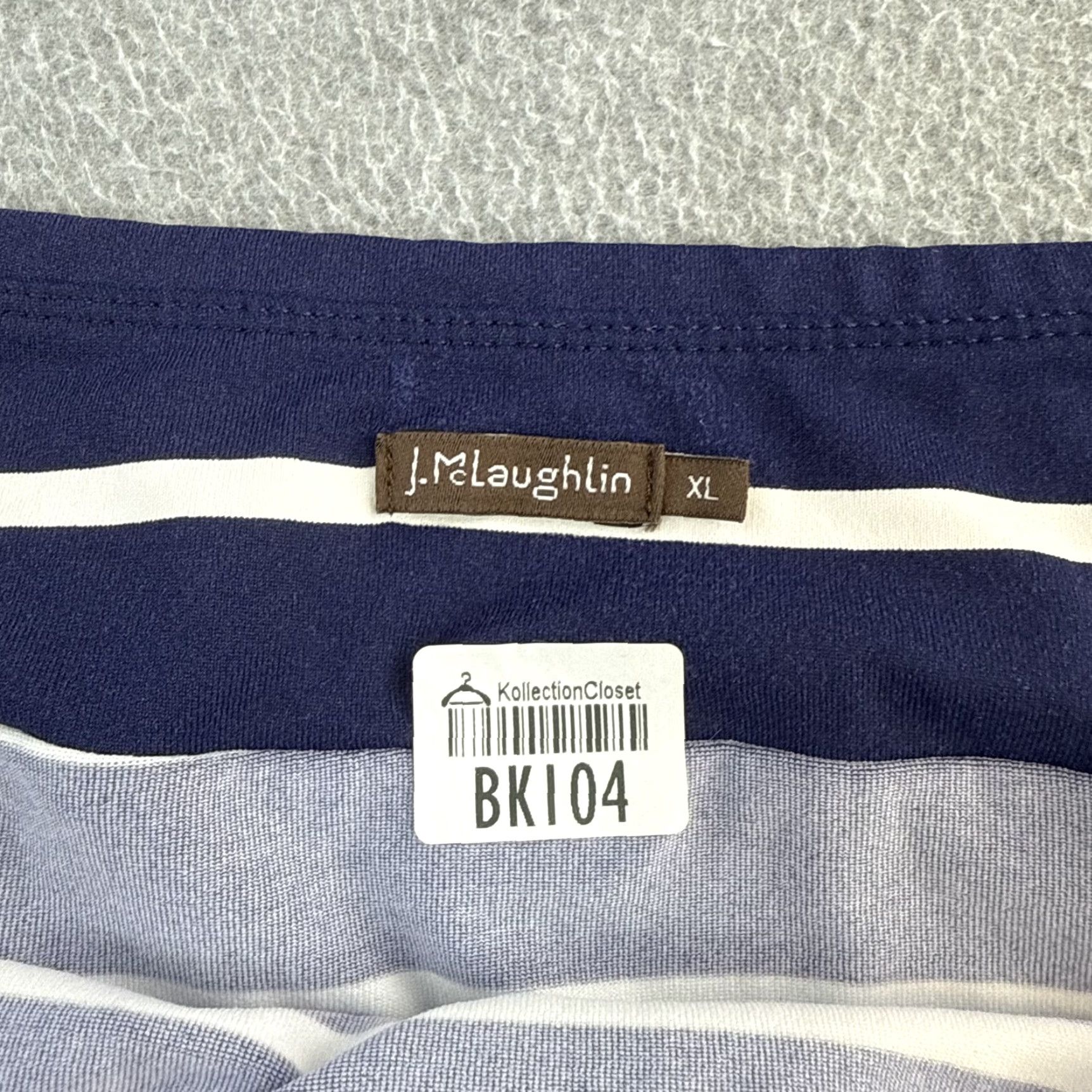 J.McLaughlin J McLaughlin Skirt Womens XL Navy White Striped Wrap Stretch Casual Nautical Size 40" / US 18 - 4 Thumbnail