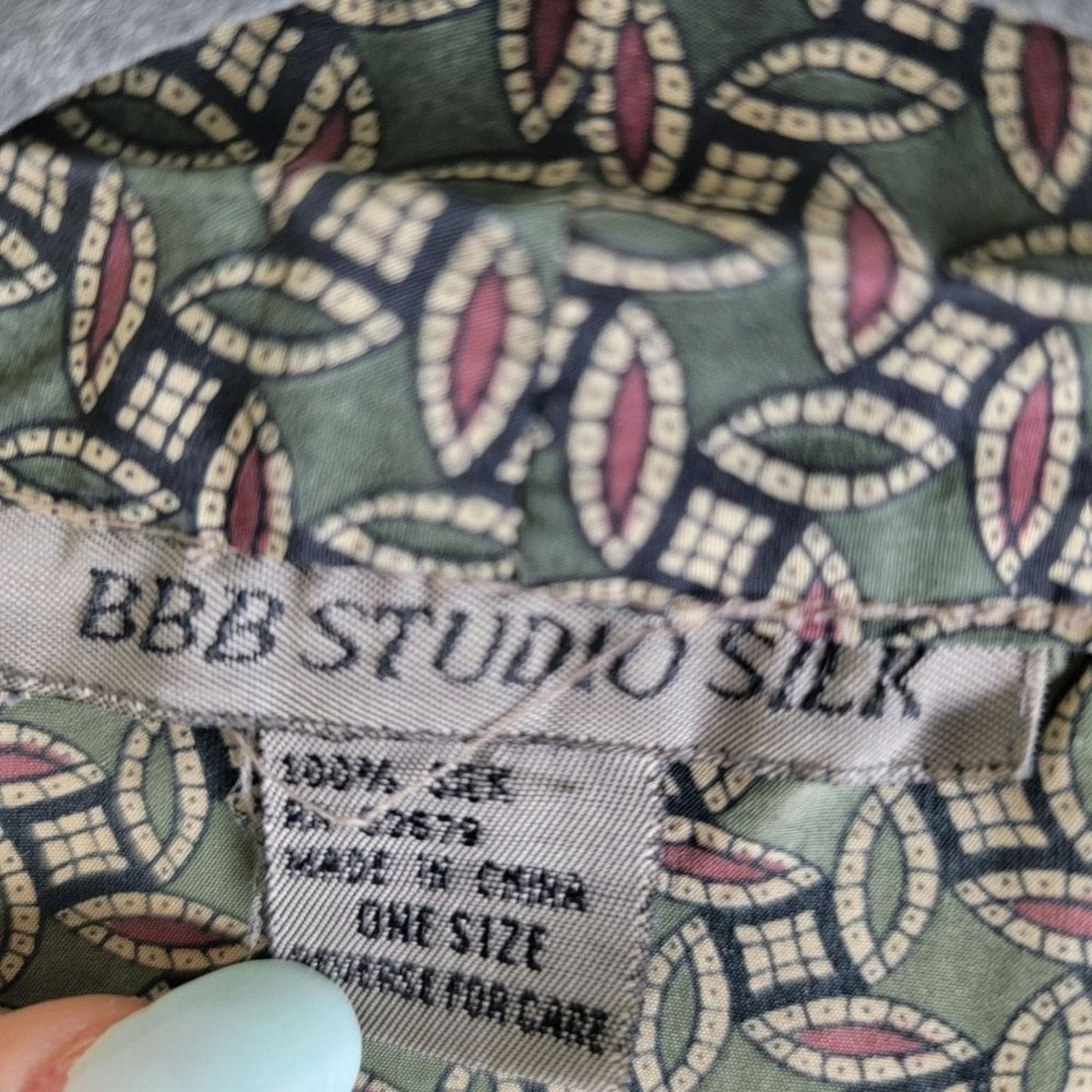 Vintage Vintage BBB Studio Womens Silk Satin Kimono Robe Geometric Size ONE SIZE - 8 Thumbnail