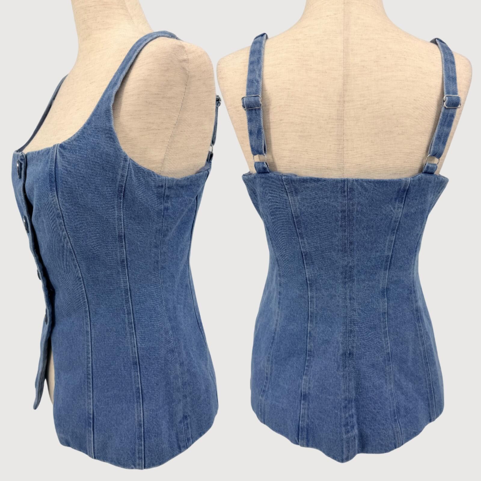 Other Caroline Constas Denim Corset Vest Top Medium Wash 6 Size M / US 6-8 / IT 42-44 - 3 Thumbnail