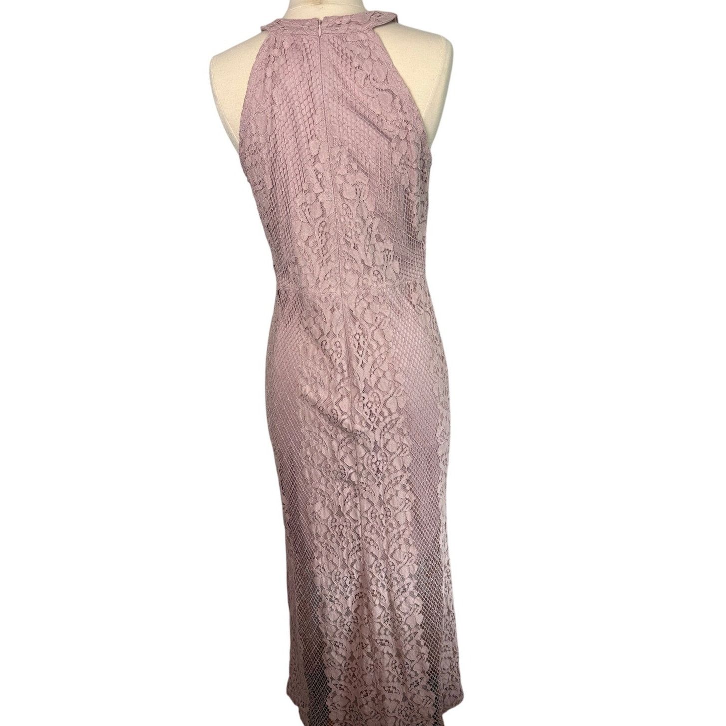 Nordstrom Enfocus Studio Formal Maxi Dress, S 10. Rose Blush Pink Lace Size L / US 10 / IT 46 - 4 Thumbnail