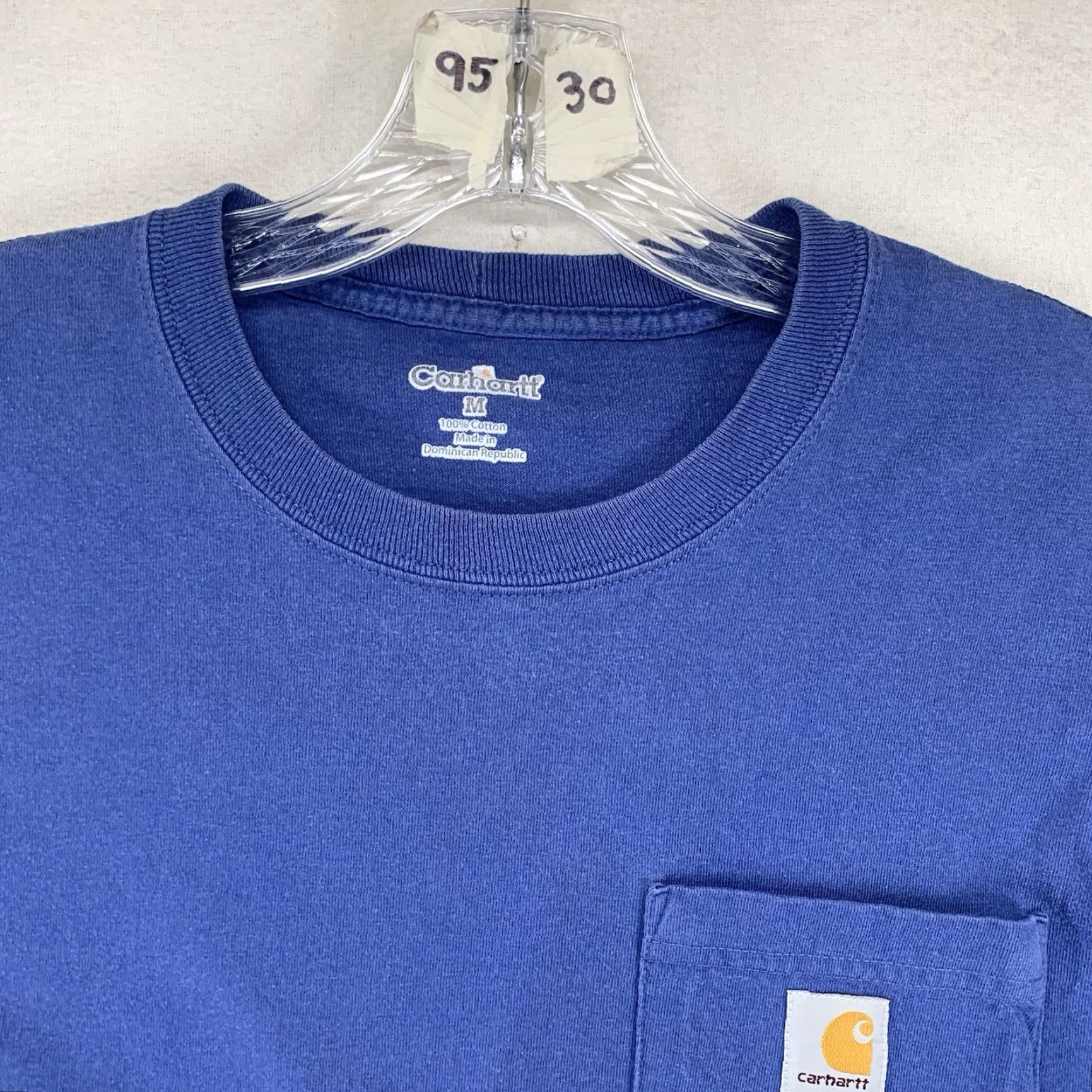 Carhartt VINTAGE Carhartt T Shirt Blue Short Sleeve Pocket All Cotton 2009 Mens M Crew Neck Heavyweight Logo Pocket Regular Fit Men’s T-Shirt Size US M / EU 48-50 / 2 - 5 Thumbnail