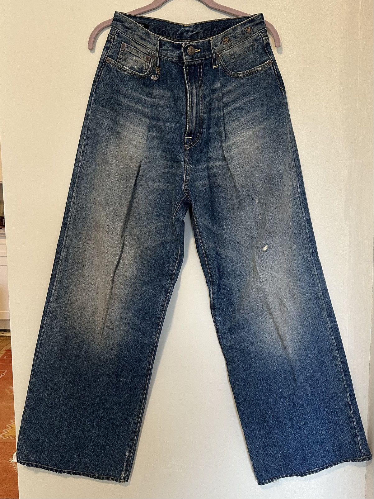 R13 R13 - Damon pleated wide leg jeans Size US 30 / EU 46 - 1 Thumbnail