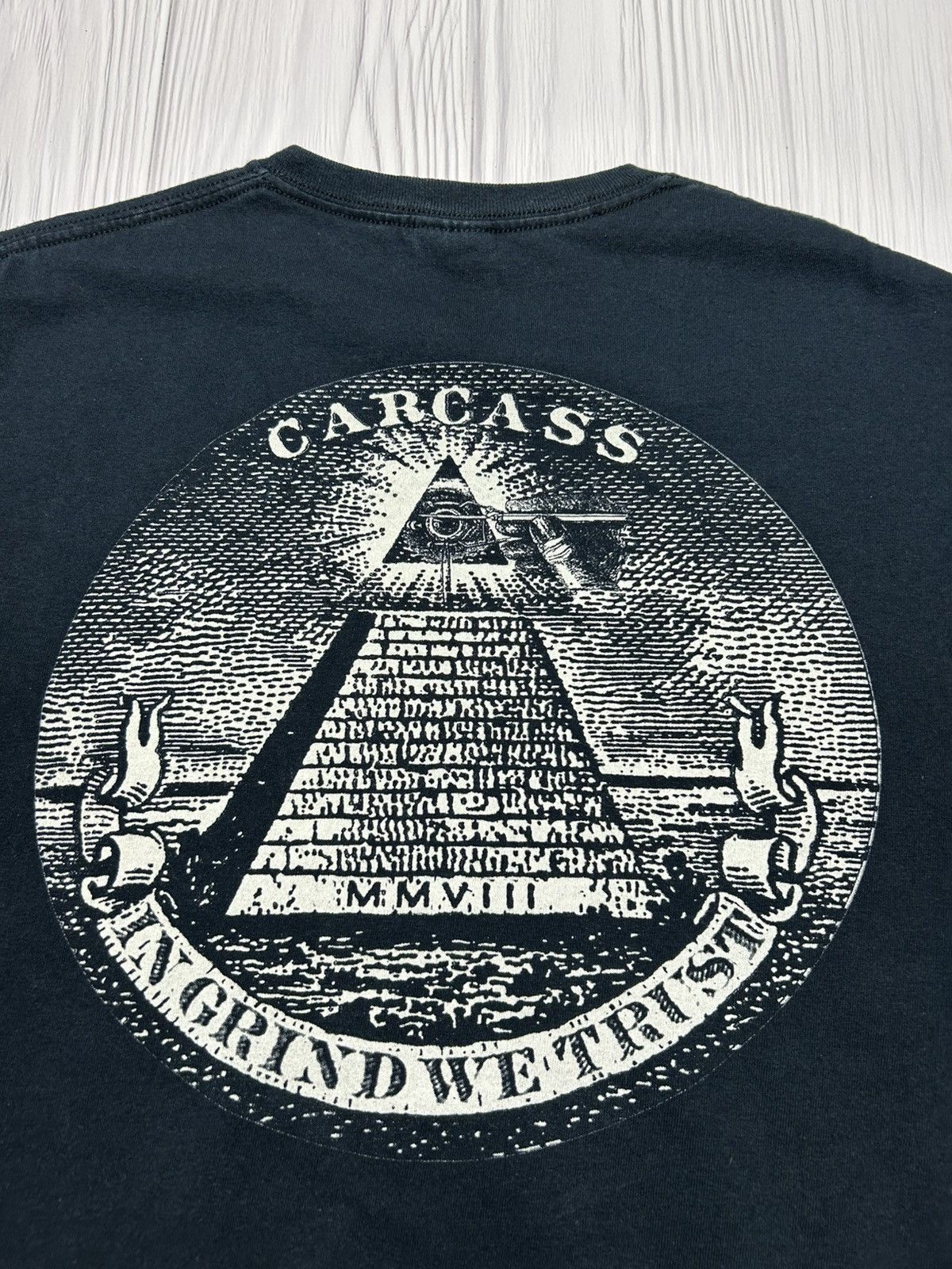 Band Tees Vintage Carcass In Grind We Trust Promo Metal T-Shirt Size US M / EU 48-50 / 2 - 10 Thumbnail