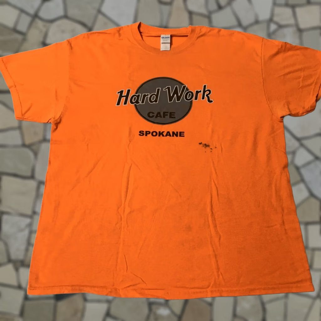 Gildan VINTAGE Gildan T-Shirt Mens XL USA Graphic Tee HD Spokane WA Orange Cotton Short Sleeve Crew Neck Size US XL / EU 56 / 4 - 1 Thumbnail