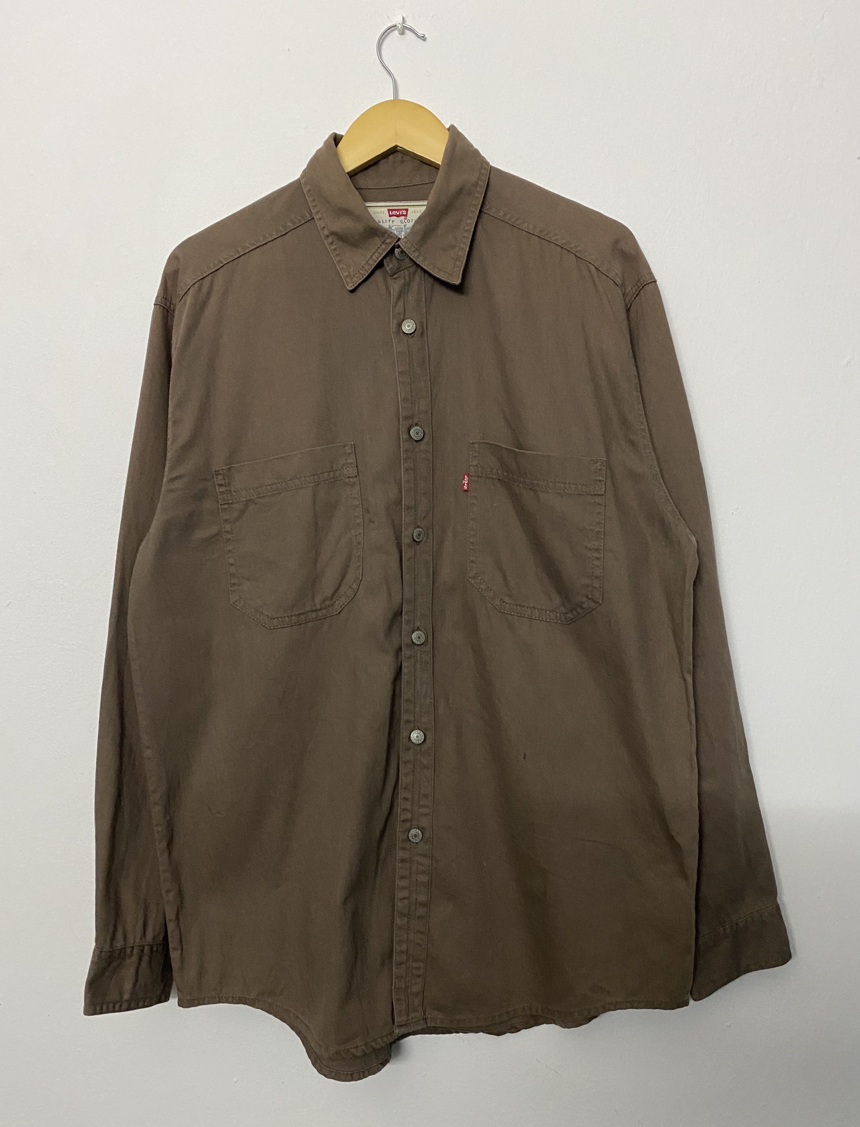Levi's Vintage Clothing Vtg 97s Levi's Red Tab Jeanswear Brown Cotton Shirt Size M Size US M / EU 48-50 / 2 - 1 Thumbnail