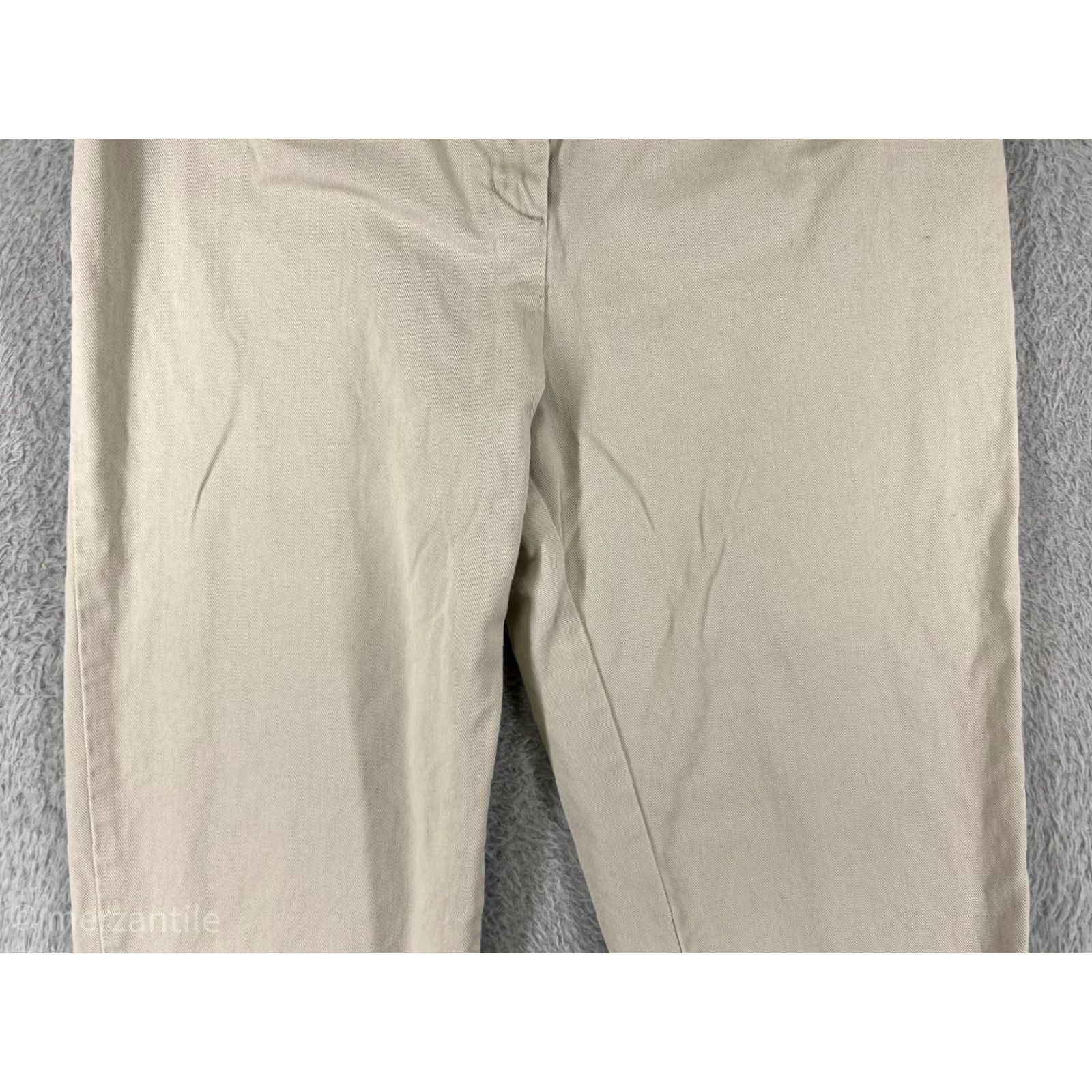 Vintage Christopher & Banks Womens Capri Pants Size 12 Beige Cotton Twill High Rise Casual Summer Size 34" / US 12 / IT 48 - 6 Thumbnail