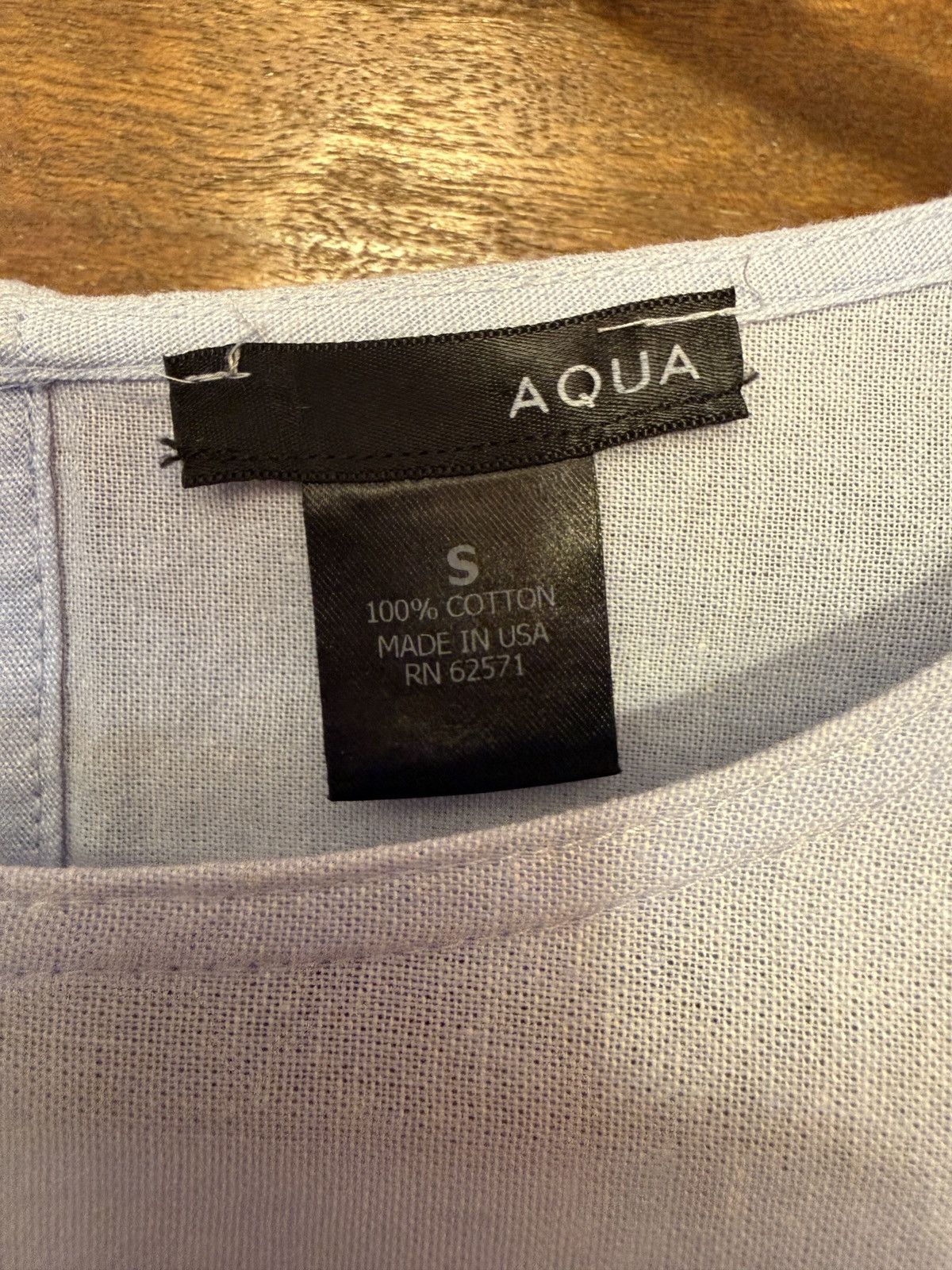 AQUA Aqua Women Light Blue Bell Smocked Elasticated Sleeve Shift Size S / US 4 / IT 40 - 2 Thumbnail