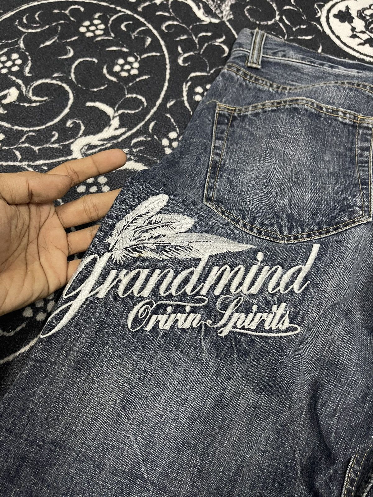 If Six Was Nine Y2K GRAND MIND ORIGIN SPIRIT RARE JEANS EMBROIDERED Size US 32 / EU 48 - 13 Thumbnail