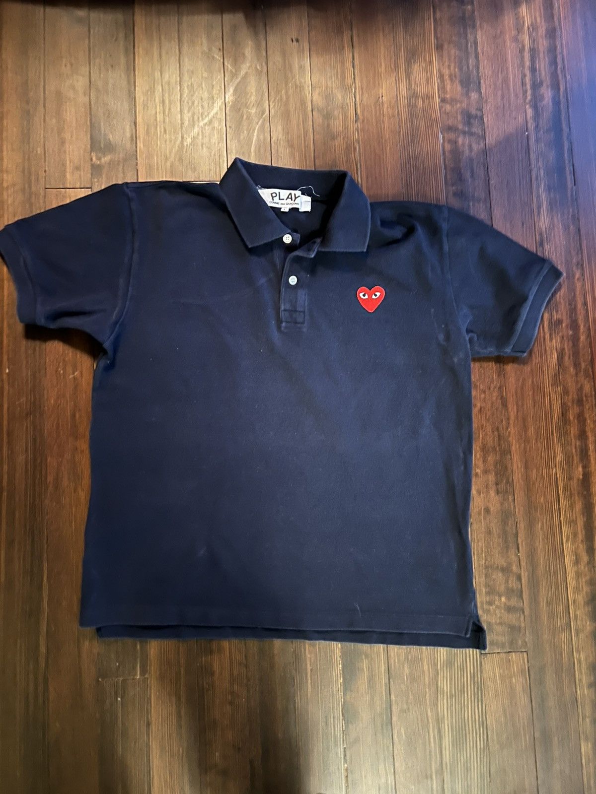 Comme des Garcons PLAY CDG Play Navy Polo, Sz L | Grailed