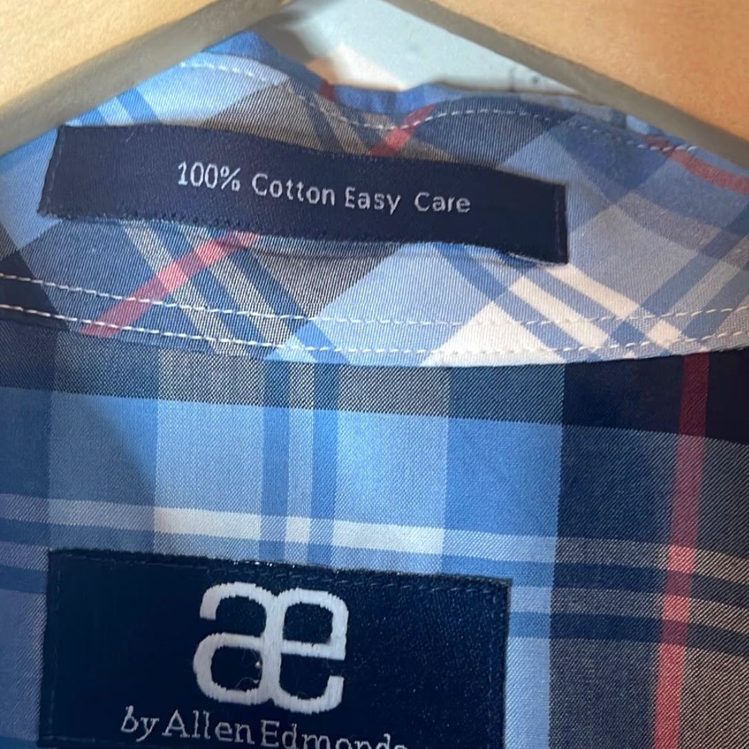 Allen Edmonds Allen Edmonds Men Dress Shirt Button Down Long Sleeve Slim Fit XL Multicolor Shirt Mens Size 46R - 6 Thumbnail