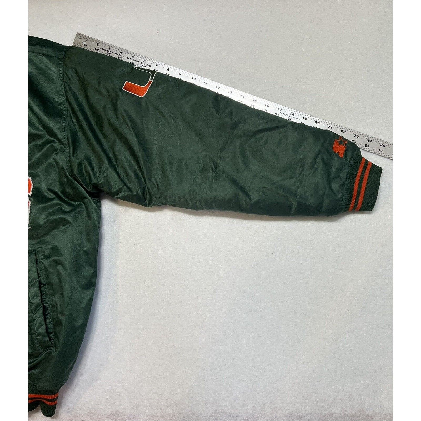 Starter VTG 80’s Miami Hurricanes Satin Starter Bomber Snap L Jacket Size US L / EU 52-54 / 3 - 4 Thumbnail