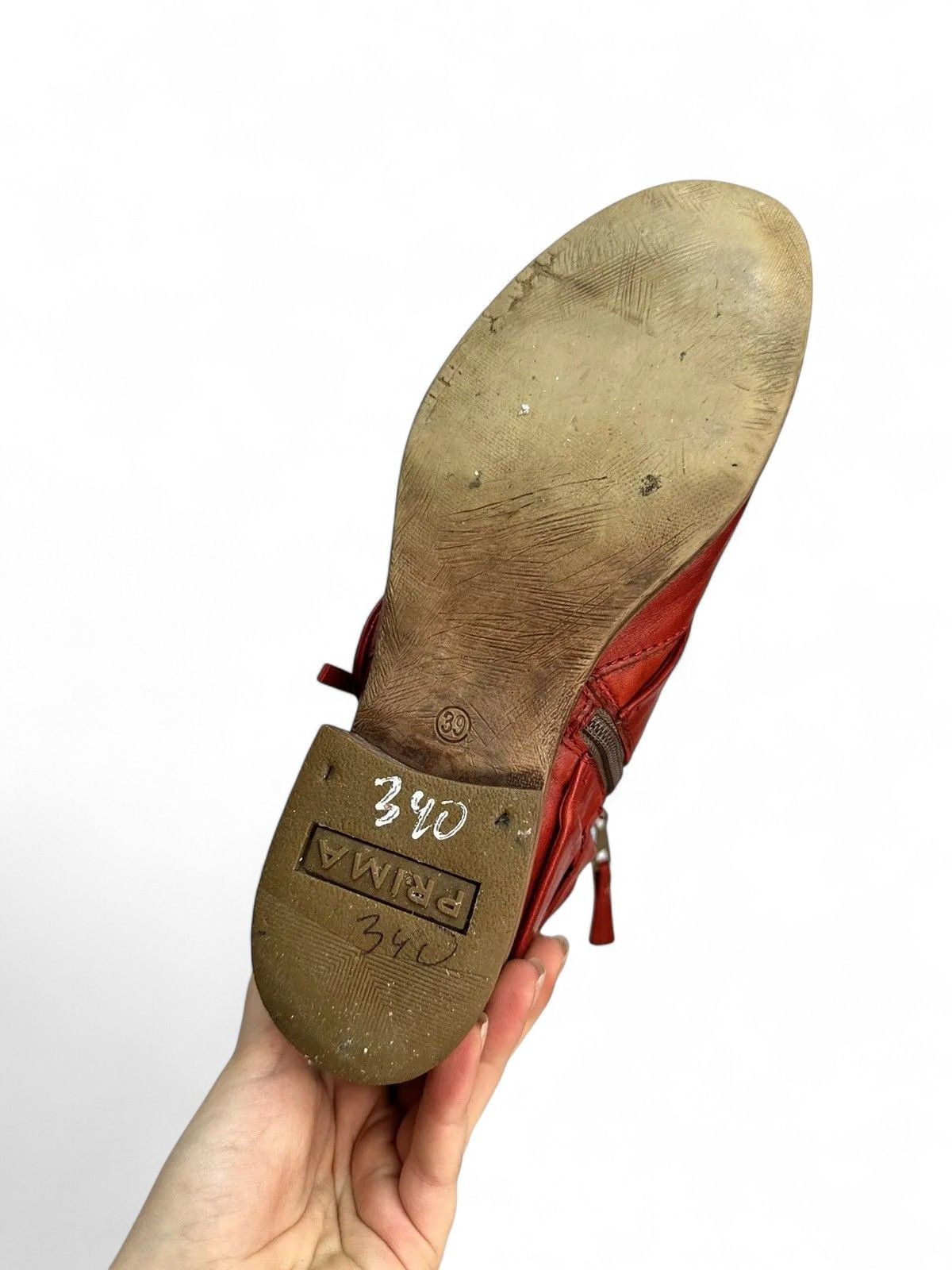 14th Addiction Prima Red Vintage Leather Boots Retro Streetwear Style Size US 9 / IT 39 - 12 Thumbnail