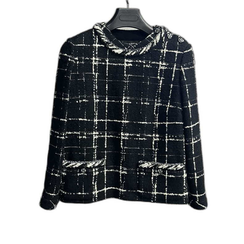 Chanel Chanel Black and White Checkered Sweater Size M / US 6-8 / IT 42-44 - 1 Thumbnail