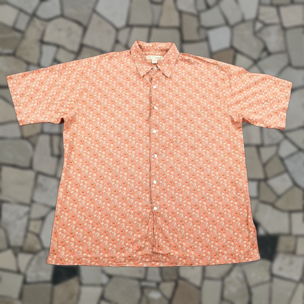 Tori Richard Tori Richard Shirt Mens XL Orange Floral Hawaiian Camp Button-Up Tropical Beach Casual Mens Size US XL / EU 56 / 4 - 1 Thumbnail