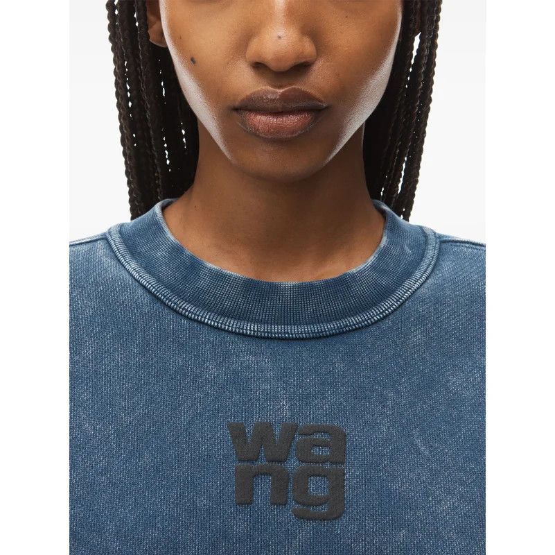Alexander Wang o1s22i1n0225 Boxy Crewneck Sweatshirt in Blue Size XXS / US 00 / IT 34 - 4 Thumbnail