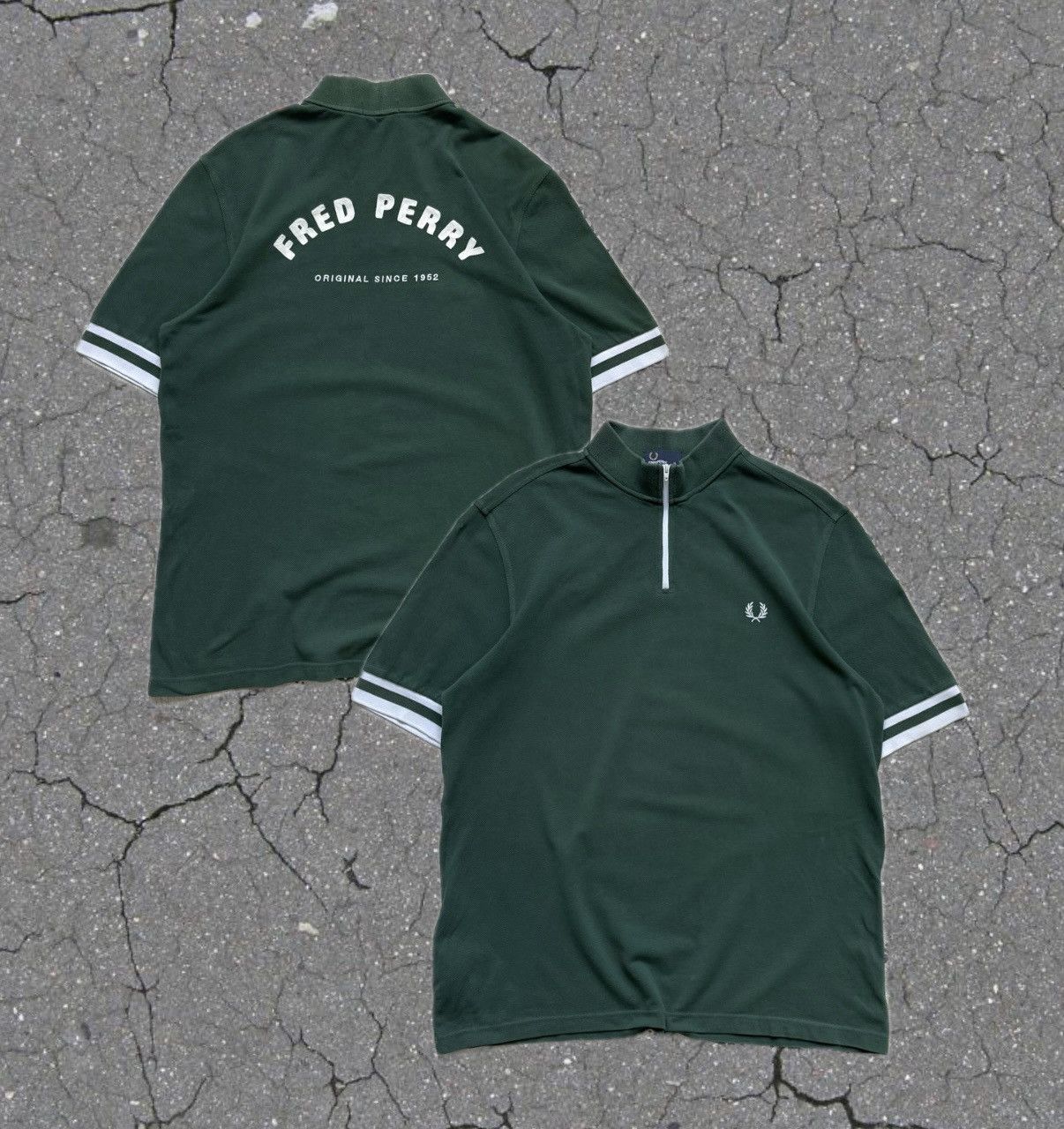 Fred Perry Rare Fred Perry Polo Zip up tee Big logo Ralph Lauren vibe Size US XL / EU 56 / 4 - 1 Thumbnail