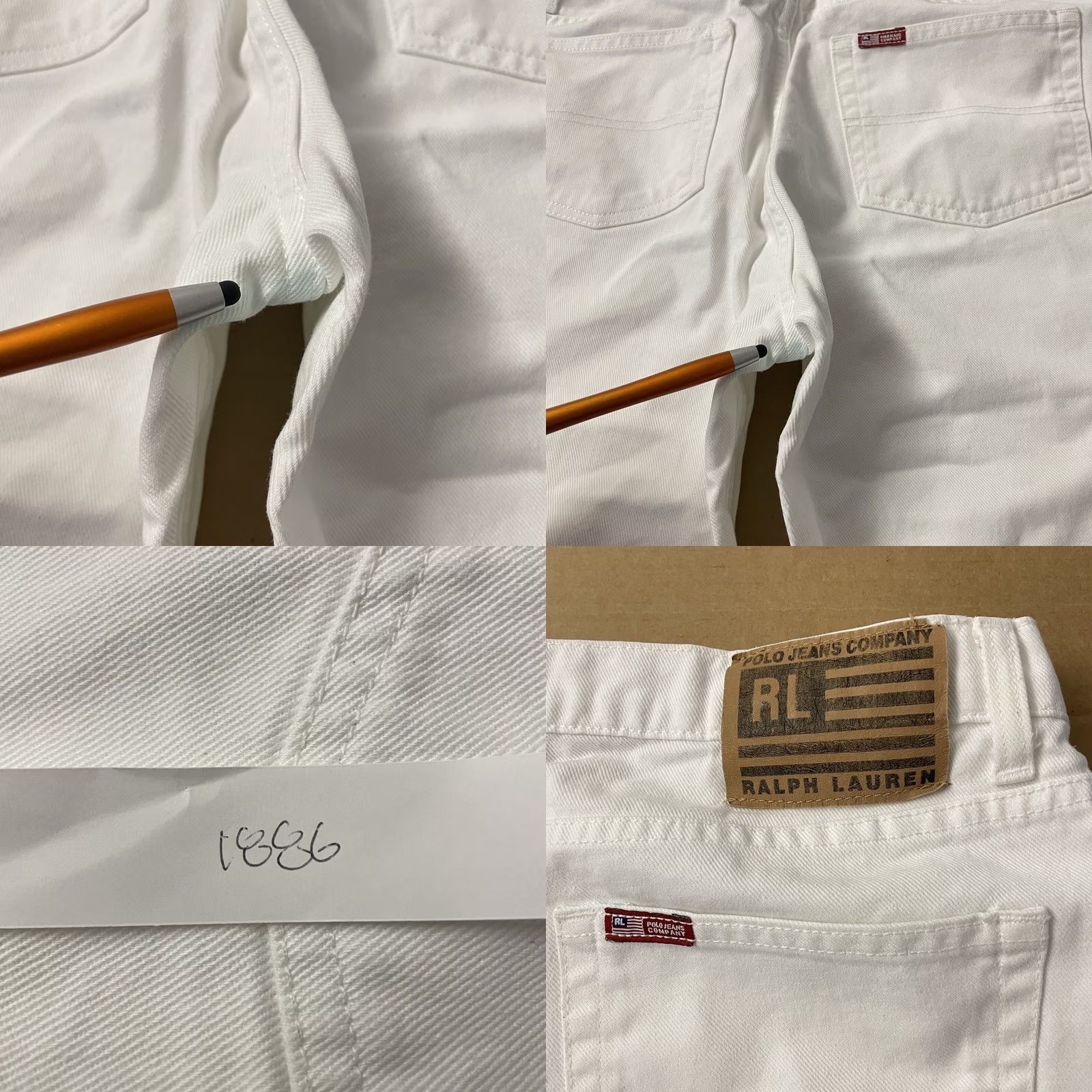 Ralph Lauren VINTAGE Ralph Lauren Jeans Womens 12 White RL Baggy Hip Hop Y2K Size 34" / US 12 / IT 48 - 10 Thumbnail