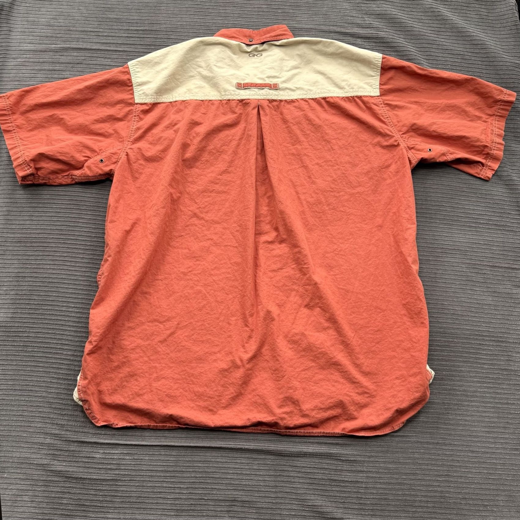 Vintage VINTAGE Game Guard Shirt Mens 2XL Orange Tan Button Up Short Sleeve Outdoor Hunting Size US XXL / EU 58 / 5 - 2 Thumbnail