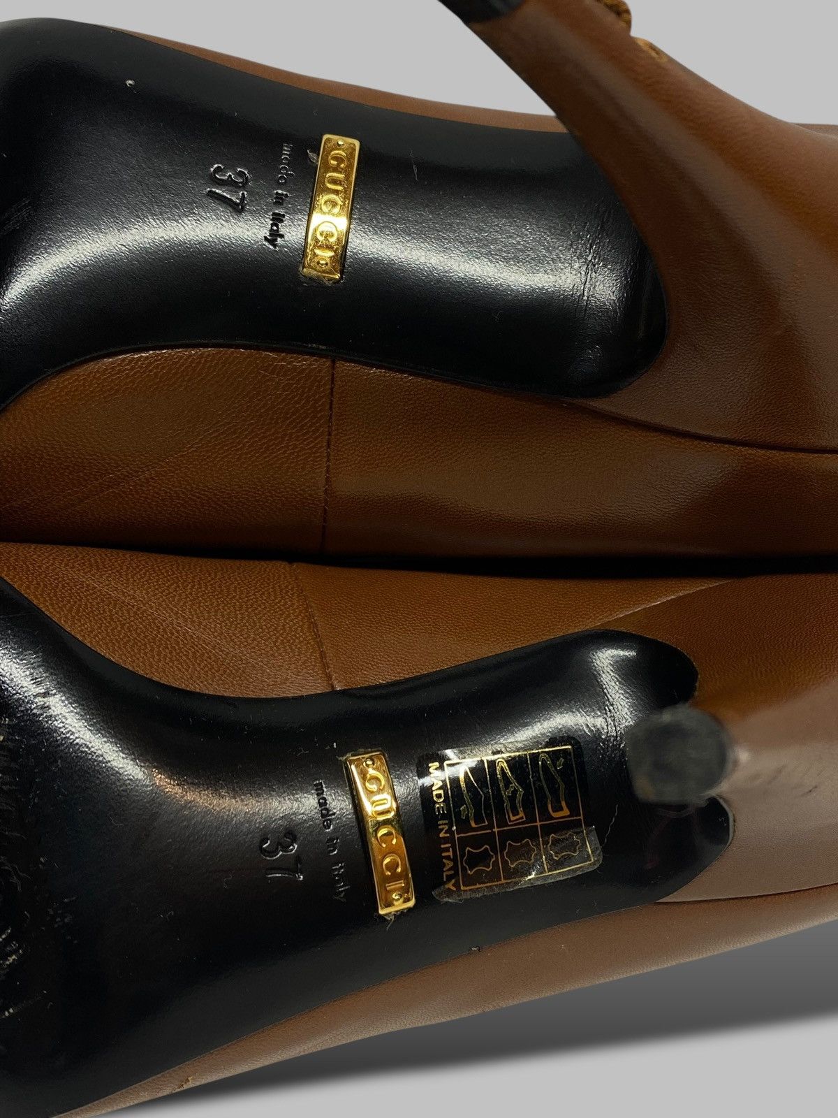 Gucci Gucci Brown Leather Blanca Pointed Toe Pump Heels RRP 700$ Size US 7 / IT 37 - 16 Thumbnail