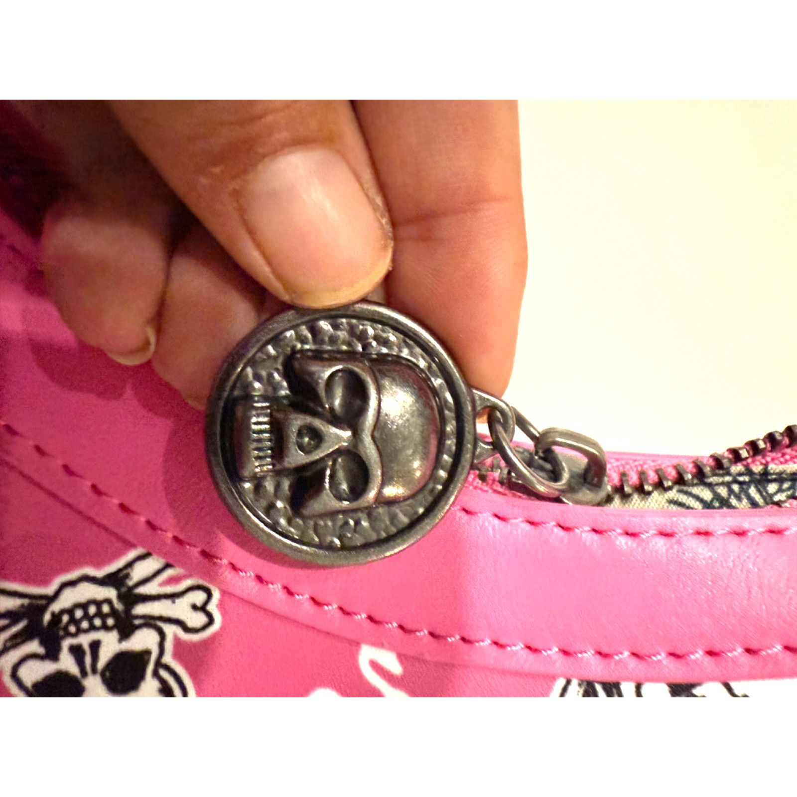Ed Hardy Ed Hardy Shoulder Bag Skull Rose Purse Y2K Pink Gunmetal Size ONE SIZE - 3 Thumbnail