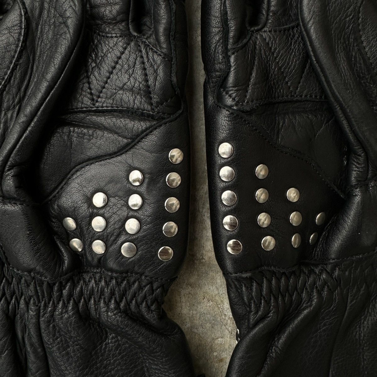 Japanese Brand BHR Speed stripe hammer studded Leather bones Akira Gloves Size ONE SIZE - 3 Thumbnail