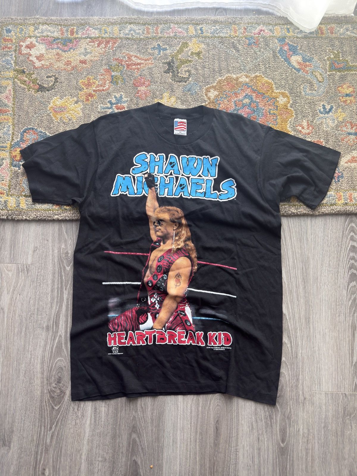Vintage 1996 shawn michaels heartbreak kid t shirt WWF Size US XL / EU 56 / 4 - 2 Thumbnail