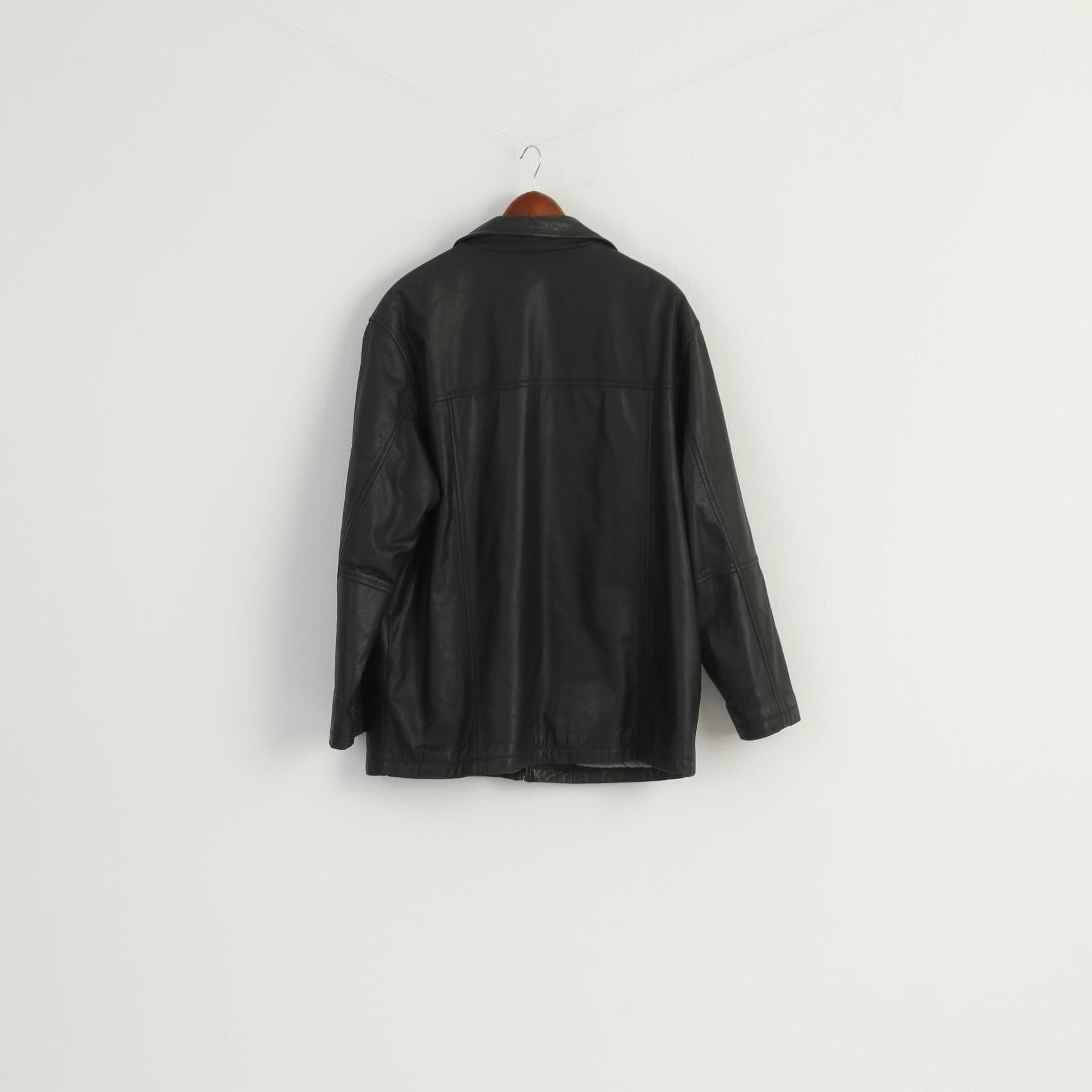 Vintage Paolo Negrato Men 54 L Jacket Black Soft Leather 7693 Size US L / EU 52-54 / 3 - 8 Thumbnail