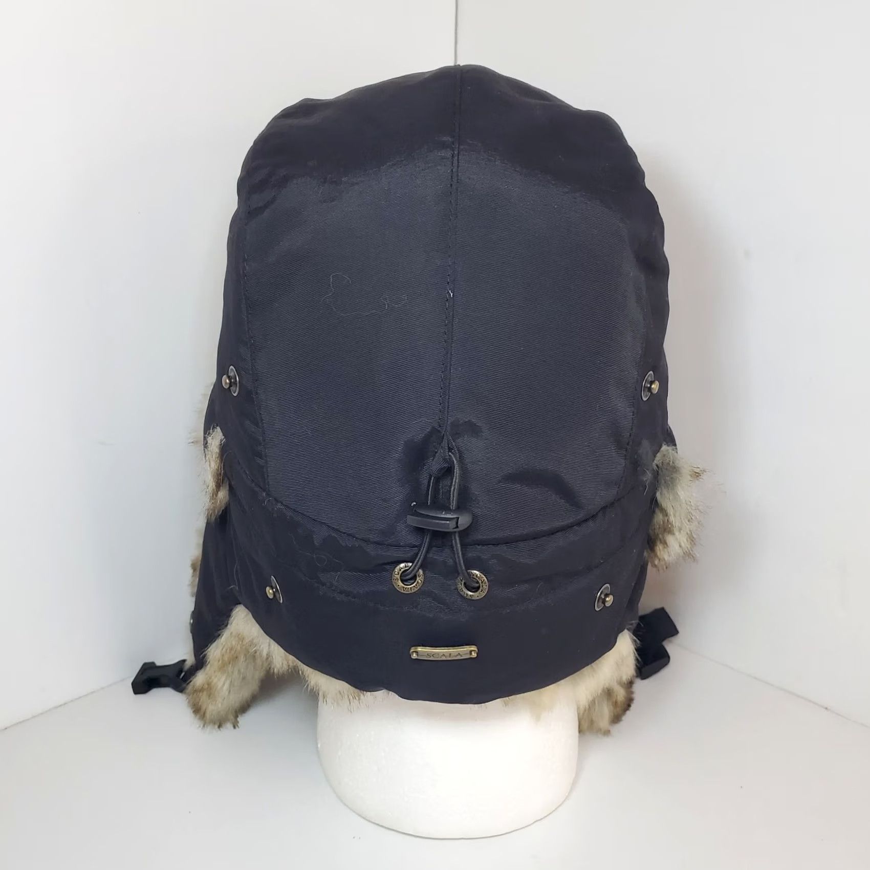 Vintage VINTAGE Scala Mens S/M Aviator Bomber Faux Fur Hat Cap Adjustable Black 90s Outdoor Ski Mens Size ONE SIZE - 6 Thumbnail