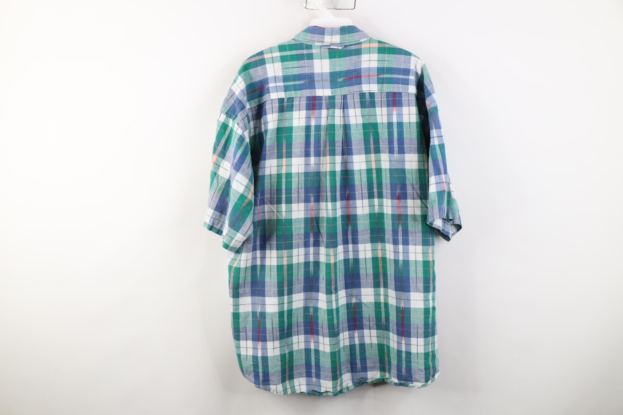 Vintage Vintage 90s Streetwear Madras Short Sleeve Button Down Shirt Size US XL / EU 56 / 4 - 10 Thumbnail