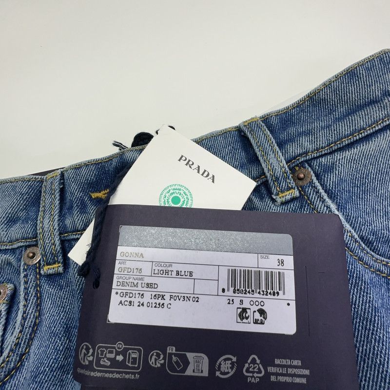Prada Prada Blue Flared Denim Long Skirt-2506 Size US 38 / EU 54 - 7 Thumbnail