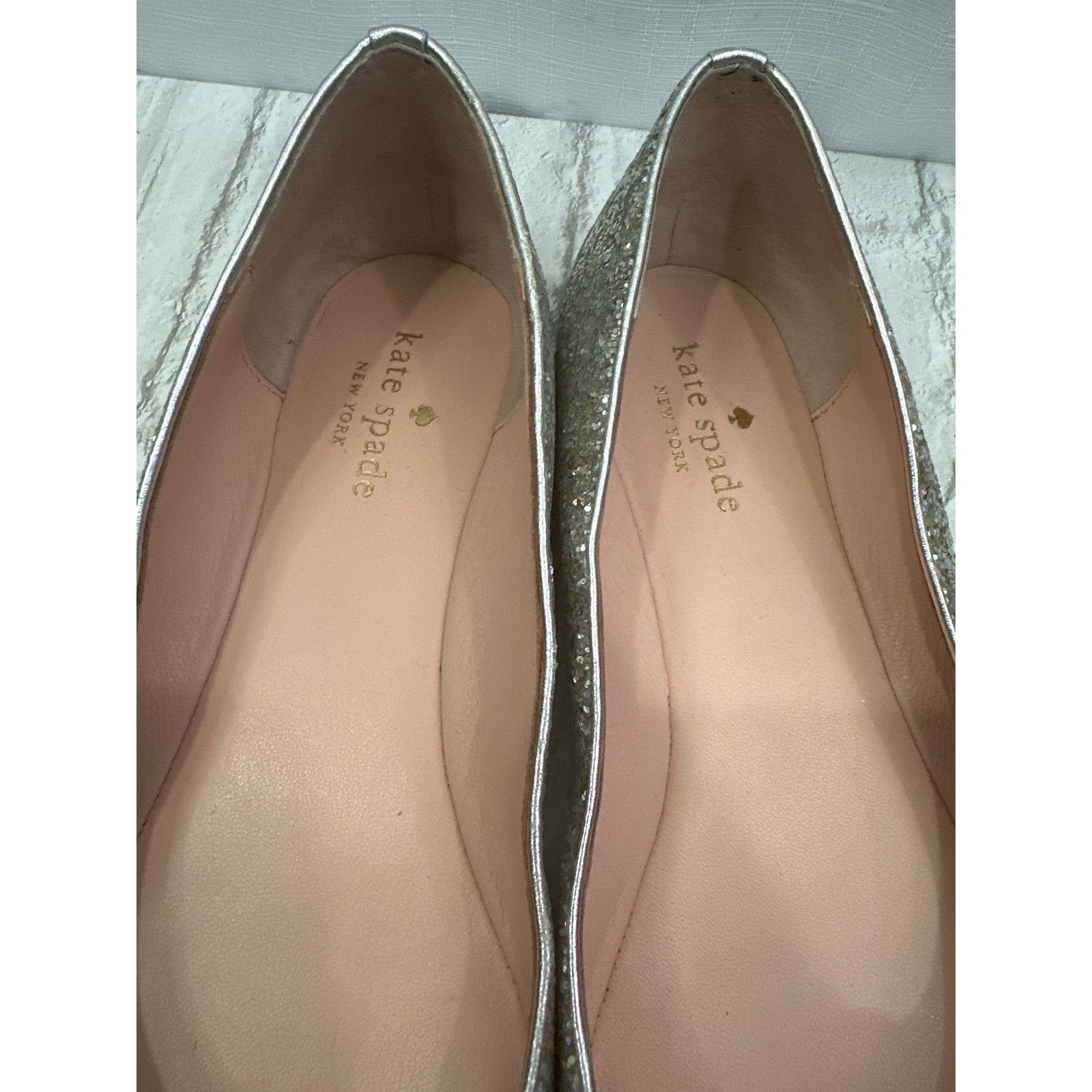 Kate Spade Kate Spade Point Toe Silver Black Sequin Ballet Flat Bow 9M Size US 9 / IT 39 - 2 Thumbnail
