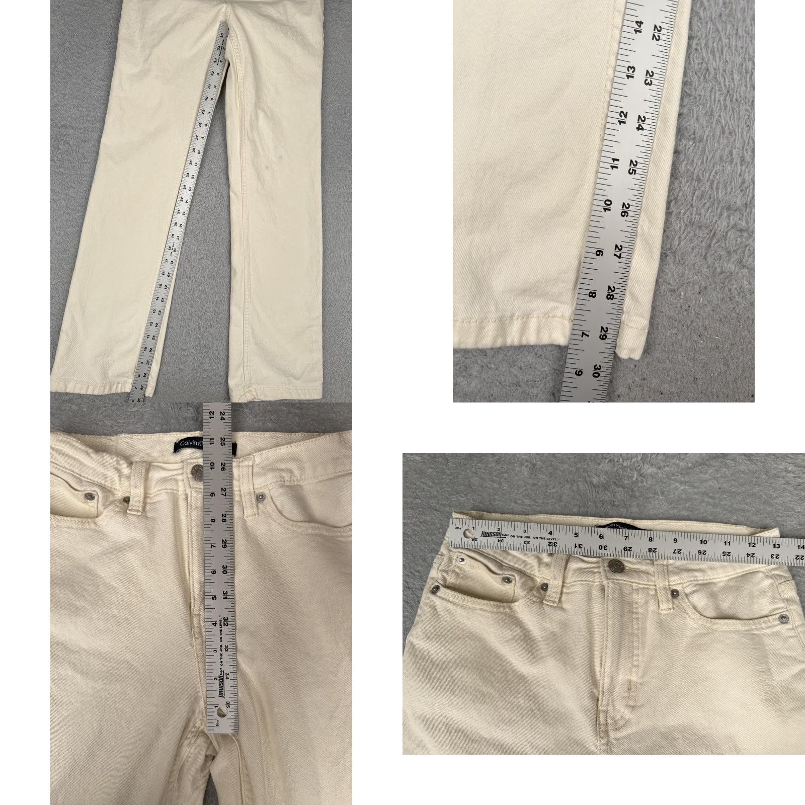 Calvin Klein Calvin Klein Jeans Jeans Straight Womens 4/27 White Mid Rise Stretch 26x30 Urban City College Size 27" / US 4 / IT 40 - 8 Thumbnail