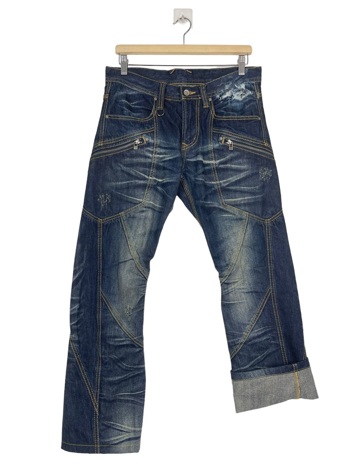 Japanese Brand JAPANASE HIDEAWAY NICOLE RIPPED JEANS FLARE DENIM Size US 32 / EU 48 - 8 Thumbnail