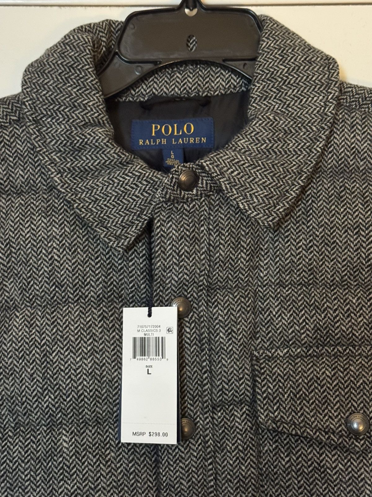 Polo Ralph Lauren Polo Ralph Lauren Tweed Herringbone Down Quilted Jacket XL Size US L / EU 52-54 / 3 - 10 Thumbnail