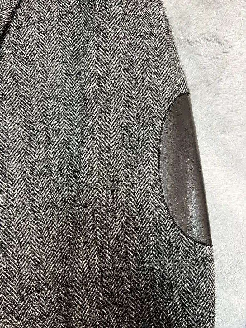 Celine Celine Elbow Leather Patch Herringbone Wool Blazer Size XS / US 0-2 / IT 36-38 - 4 Thumbnail