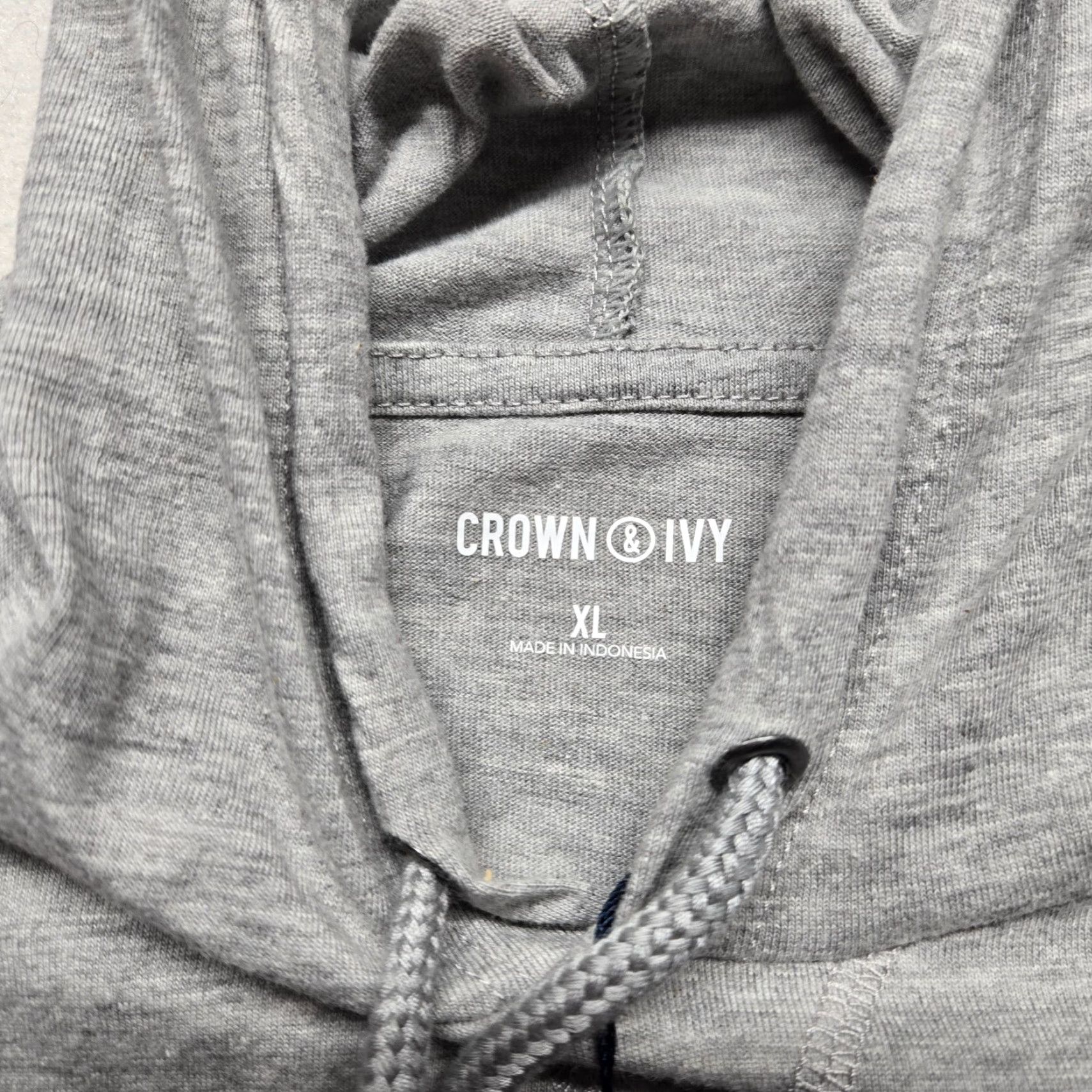 Vintage Crown & Ivy Hoodie Men XL Gray Solid Fleece Hoodie Pocket Sweater Winter Pullover Size US XL / EU 56 / 4 - 4 Thumbnail